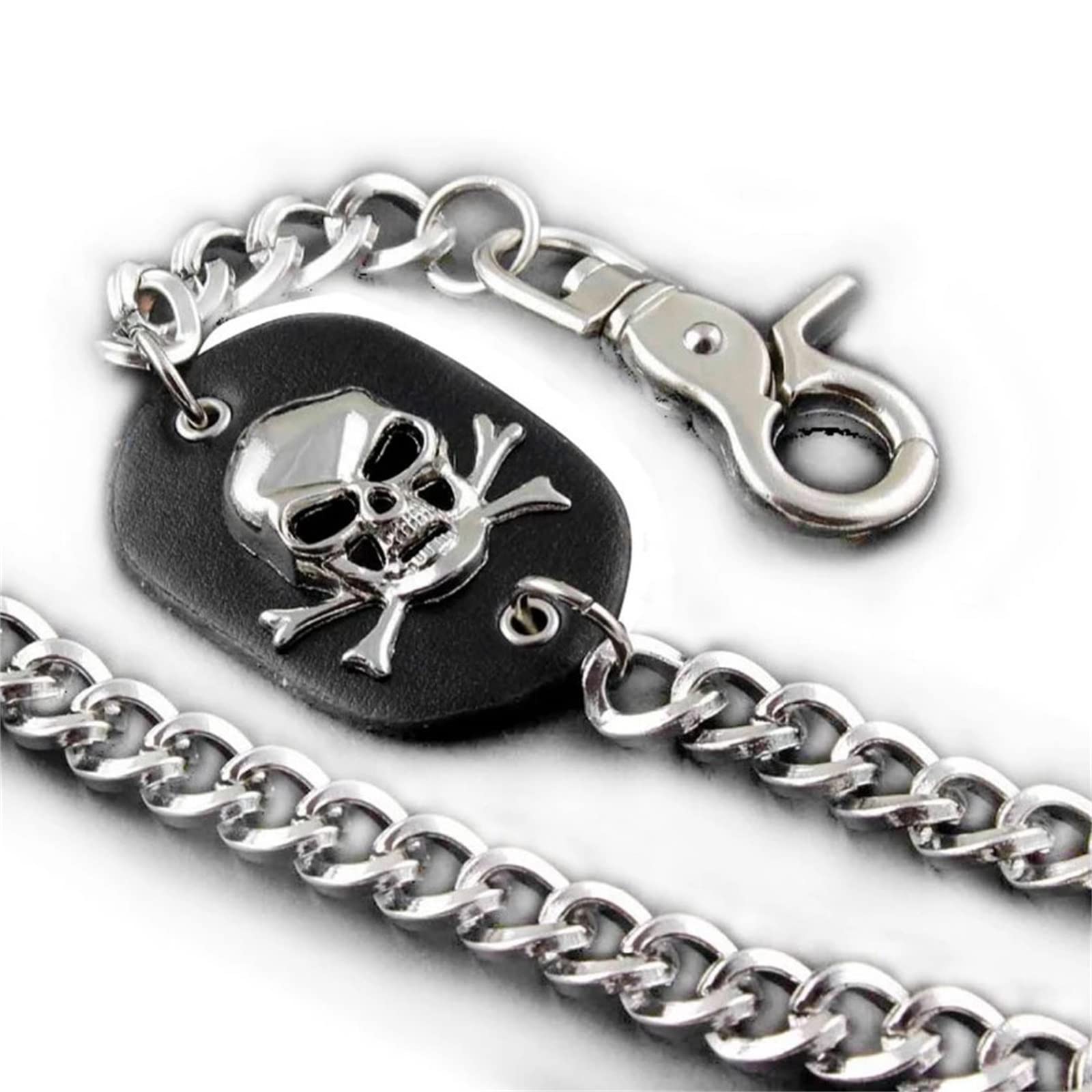 Portafoglio da Uomo Fashion Rock Punk Metal Skull Money Portafoglio in Pelle da Uomo Nero con Catena Portafoglio a Catena da Uomo