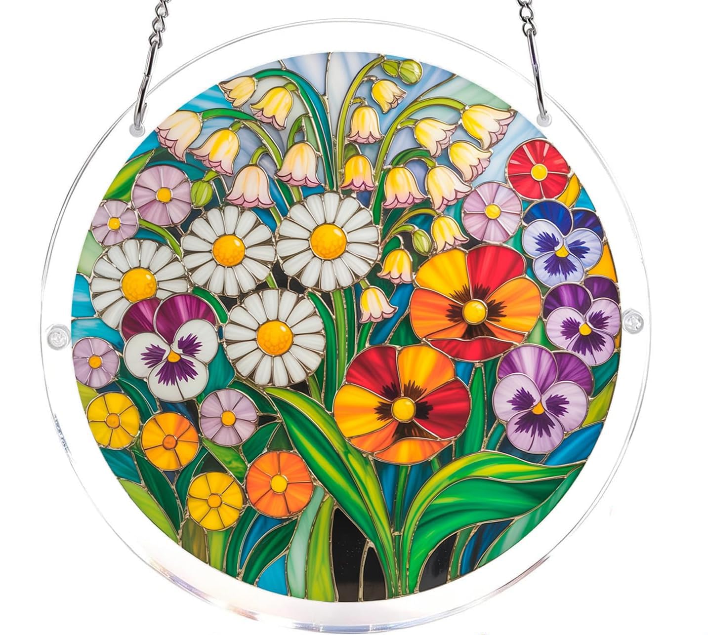 Flower Acrylic Jigsaw Puzzles Suncatcher, 8.9 Inch Window Hanging Suncatcher Acrylic Puzzle, DIY Home Decor Art Gift