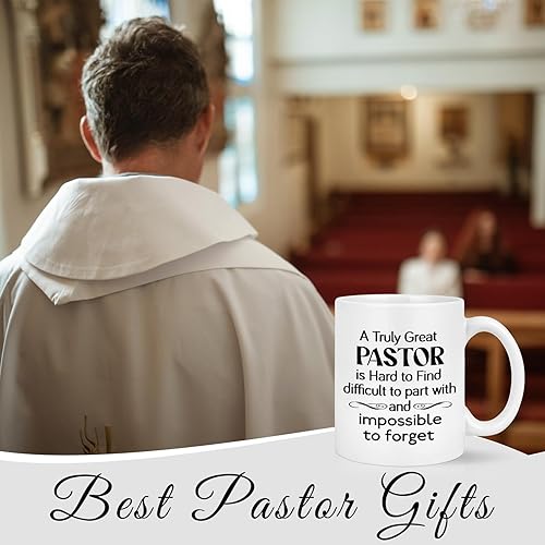 Miniatura 4 de Cabtnca Regalos para pastor, regalos para pastor para hombres, taza de café con texto en inglés "A Truly Great Pastor Is Hard To Encontrar", regalos