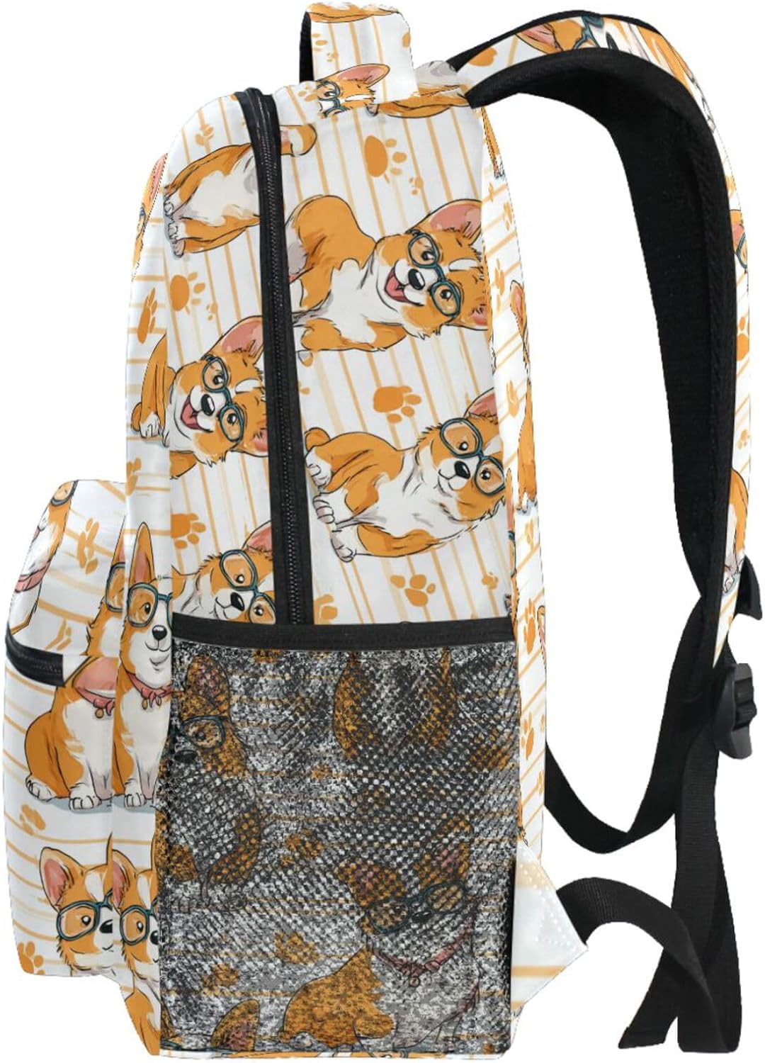 Vdsrup Lovely Corgi Dogs Backpack for Girls Kids Boys Cute Animals Pupyy School Backpacks Waterproof Student Laptop Book Bag College Carrying Bags Casual Durable Lightweight