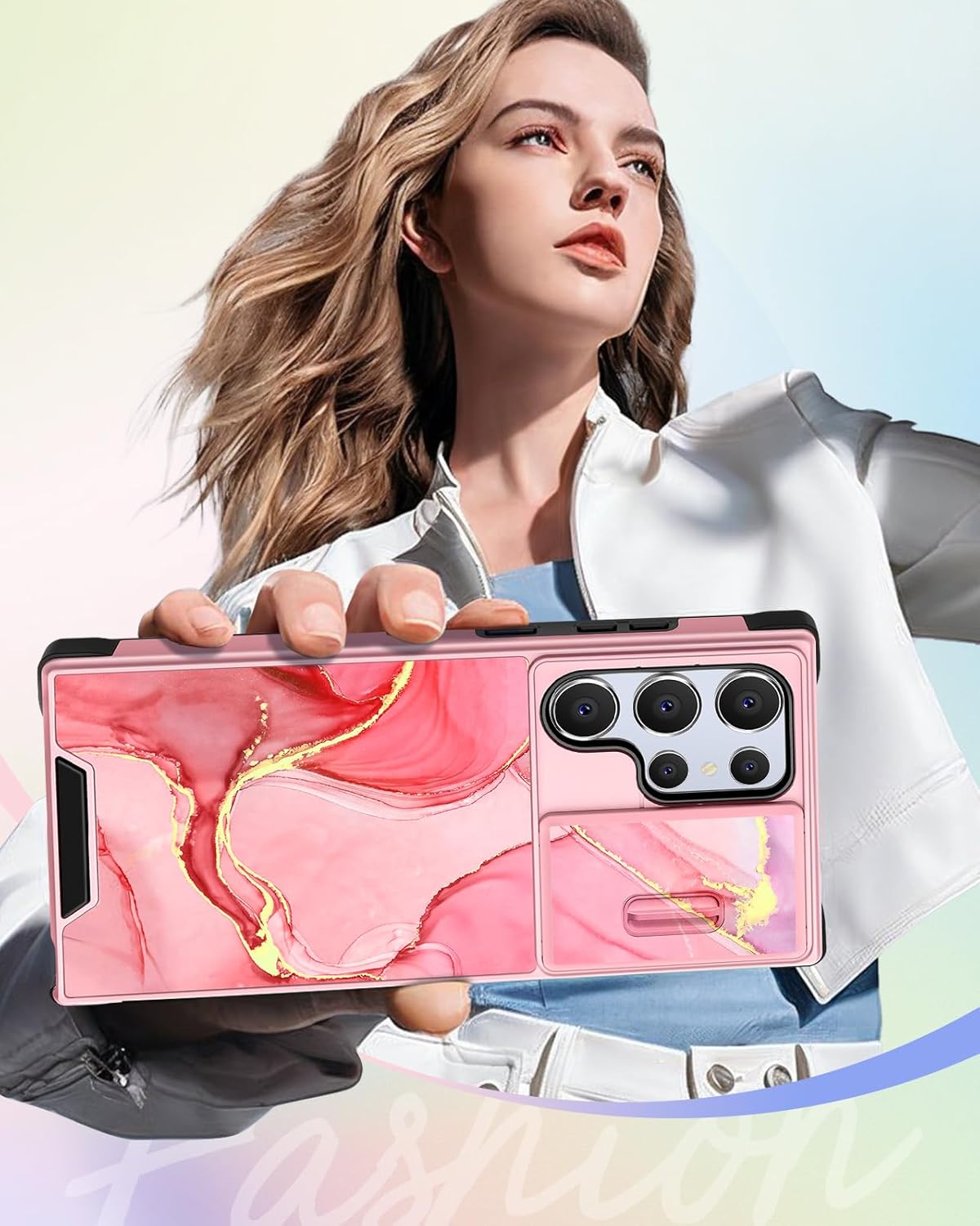 Buleens for Samsung Galaxy S23 Ultra Case - with Ring Stand & Camera Cover Aesthetic Cute Designed Women Girls Girly Kawaii Unique Fun for Samsung S23 Ultra Phone Case Compatible with Magsafe - Image 6