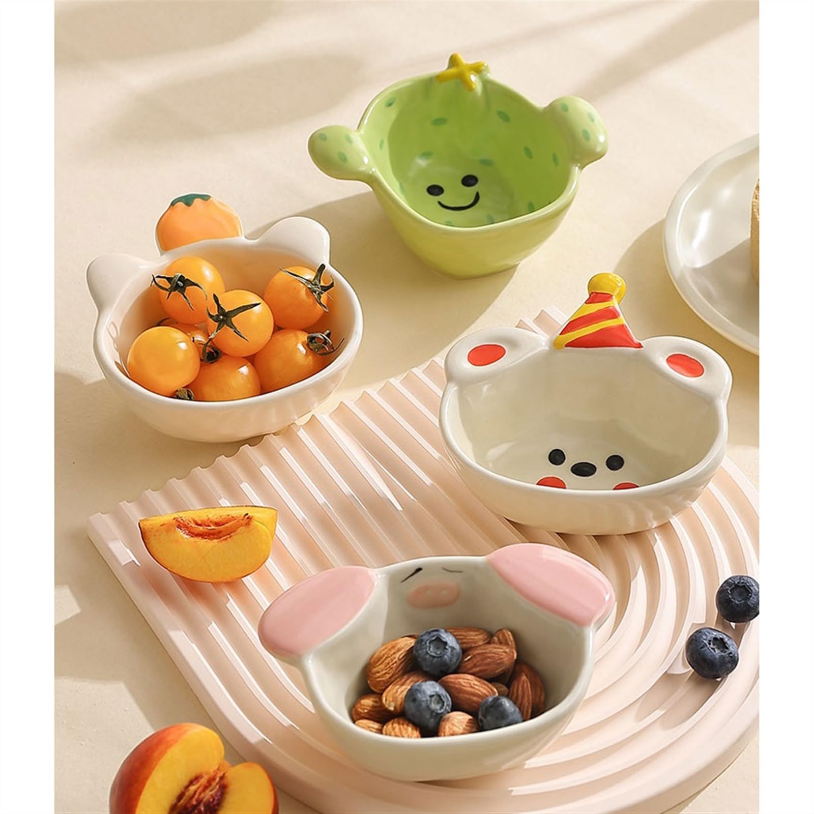 Ciotoline da Snack Delicato piatto for snack da dessert Ciotola for immersione in ceramica Piatto for condimenti for pentole calde Piatto carino for salsa e aceto Piatti Snack Ceramica