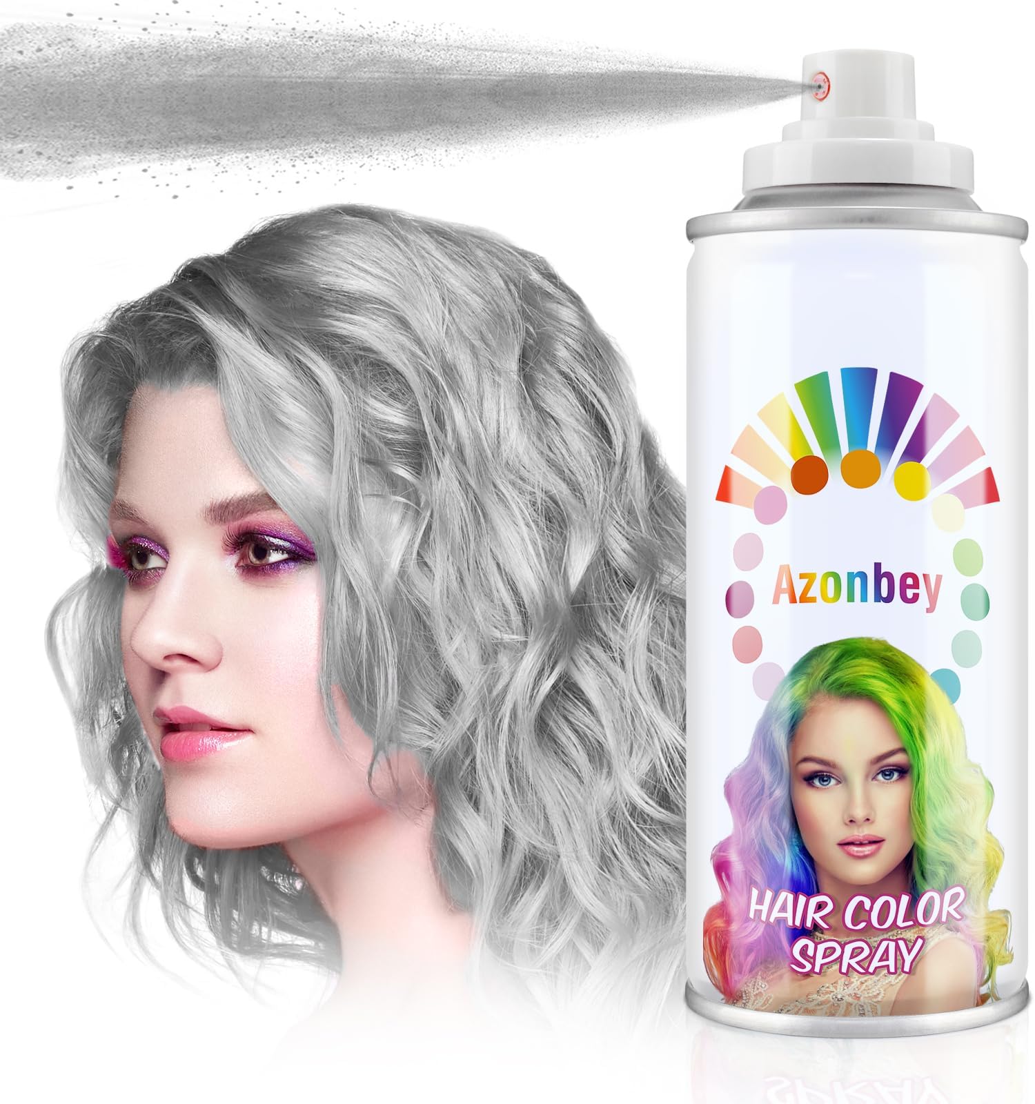 Halloween Hair Spray,Temporary Hair Color Spray for Women Kids Men,Washable Hairspray,Colored Hair Spray,Color Hairspray for Halloween,Party,Cosplay,Christmas Day (01Gray)