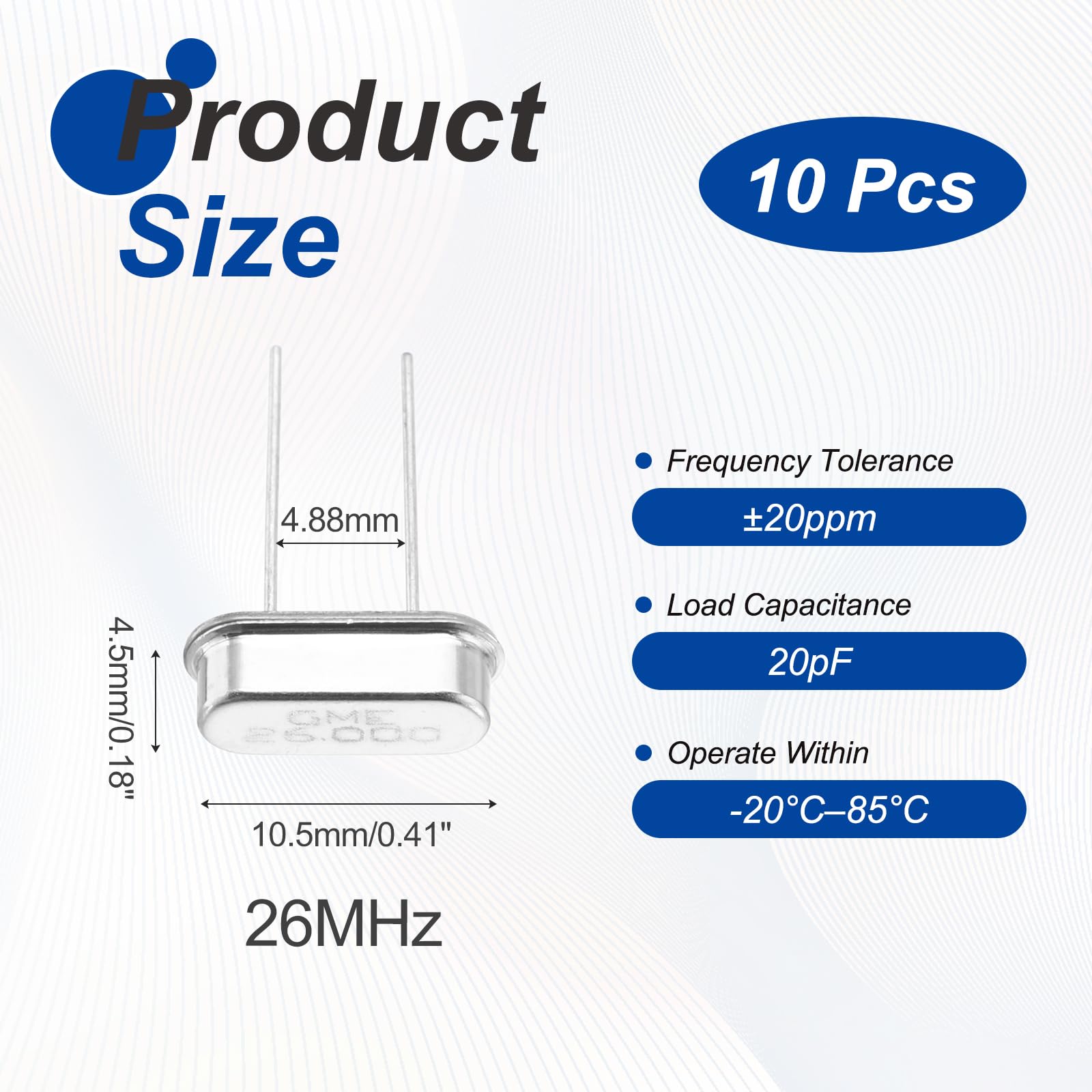 Kwarcowy oscylator kryształowy 26MHz DIP 2 piny zestaw 10 sztuk