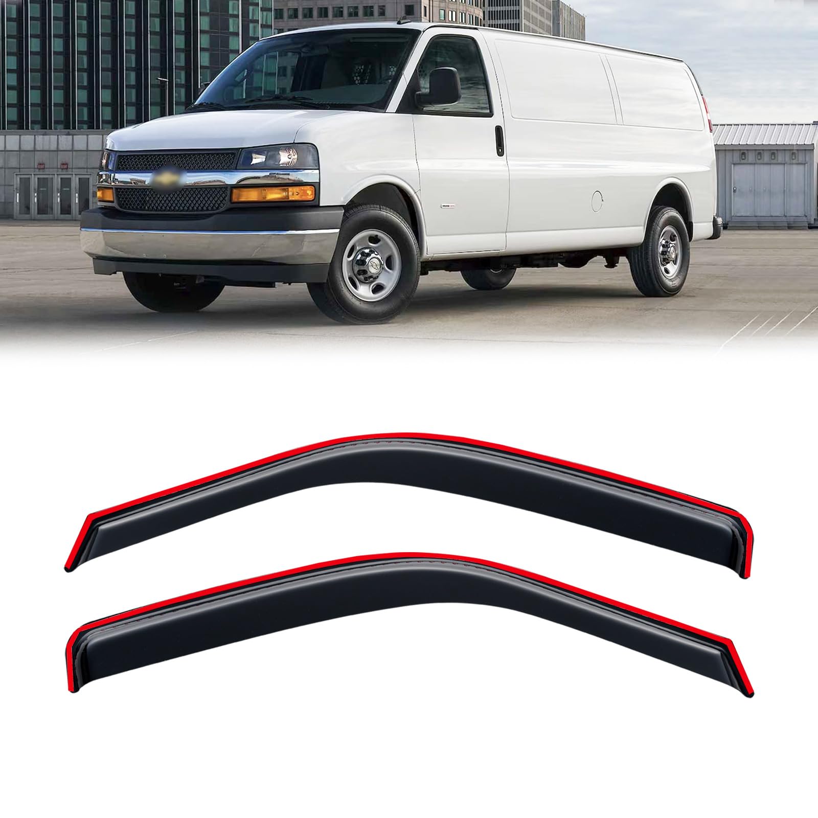 CMVT Auto In-Channel Rain Guards for Chevy Express