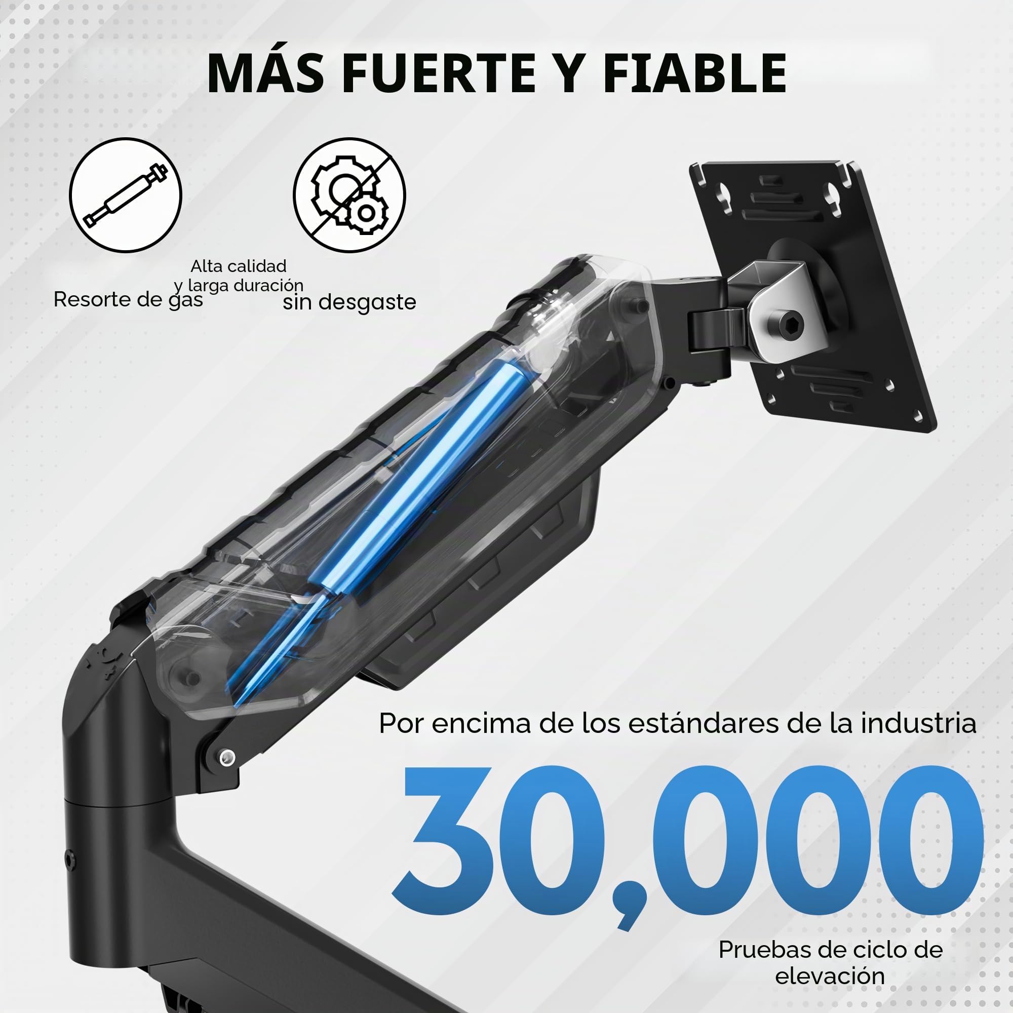 BONTEC Soporte para Monitor 15-34 Pulgadas, Brazo Individual A Gas hasta 12 Kg, VESA 75x75 100x100, Rotación 360°, Altura E Inclinación Ajustable, Soporte De Escritorio Y Mesa con Gestión De Cables