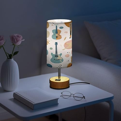 Miniatura 6 de Music Retro Dimmable Bedside Touch Lamps with Charging Ports for Living Room Bedroom Nightstand Office Desk, Light Bulb Included