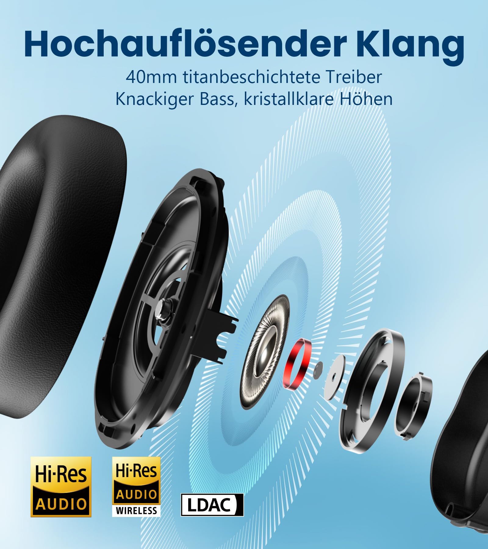 Edifier WH950NB (2026) Faltbarer Over-Ear Kopfhörer mit Hybrid Active Noise Cancelling. LDAC Codec mit Hi-Res Audio und Custom EQ über App. Bis zu 80 Std. Akkulaufzeit. Bluetooth V5.4 (Weiß)