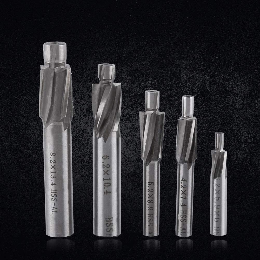 Jadeshay Fraise En Bout, Fraises à lamer M3 M4 M5 M6 M8 Fraises HSS pour l'usinage CNC de l'aluminium, du cuivre et de l'acier