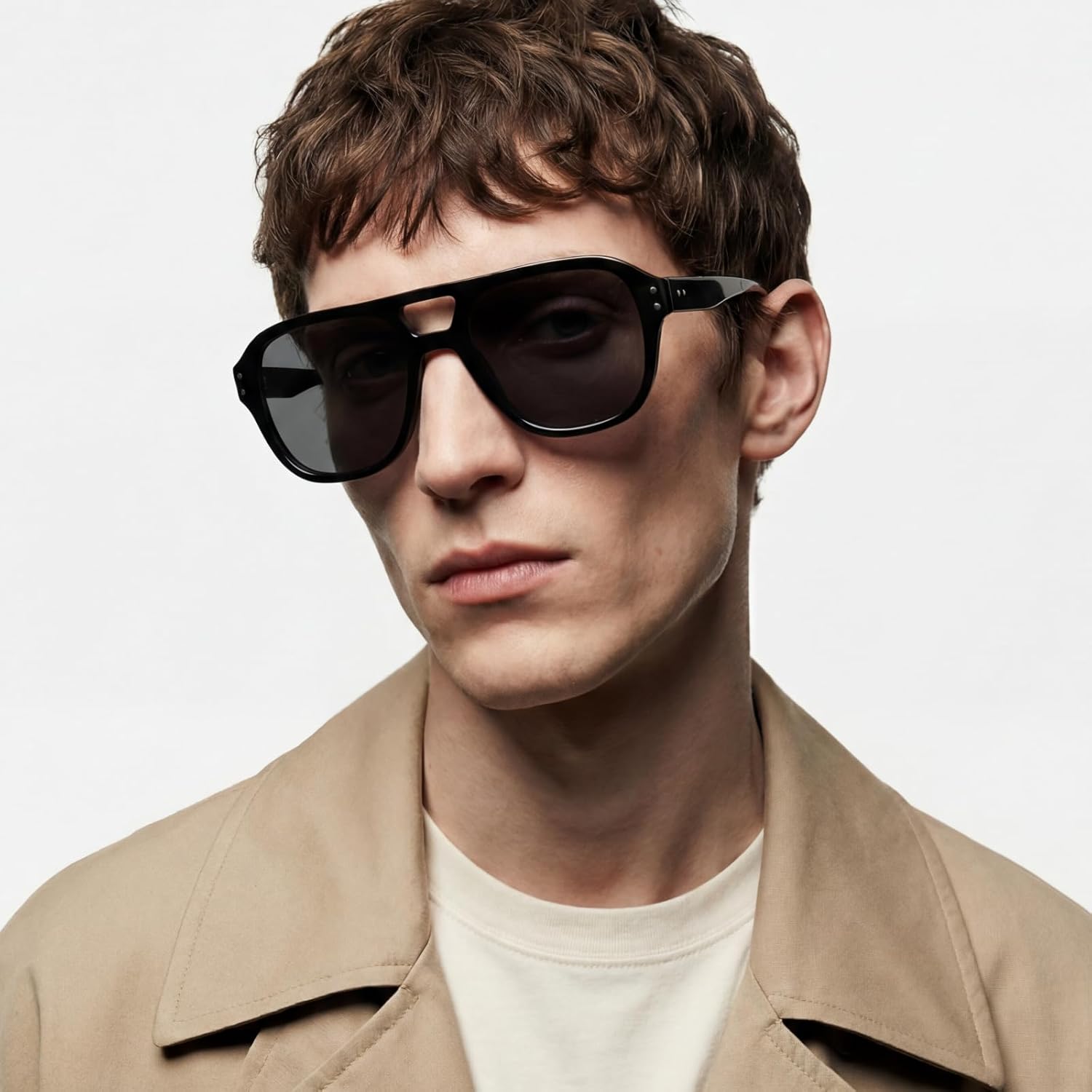 Polarized Sunglasses for Men Women - Black Retro Square Sun Glasses Driving Fishing UV400 Protection - Image 2