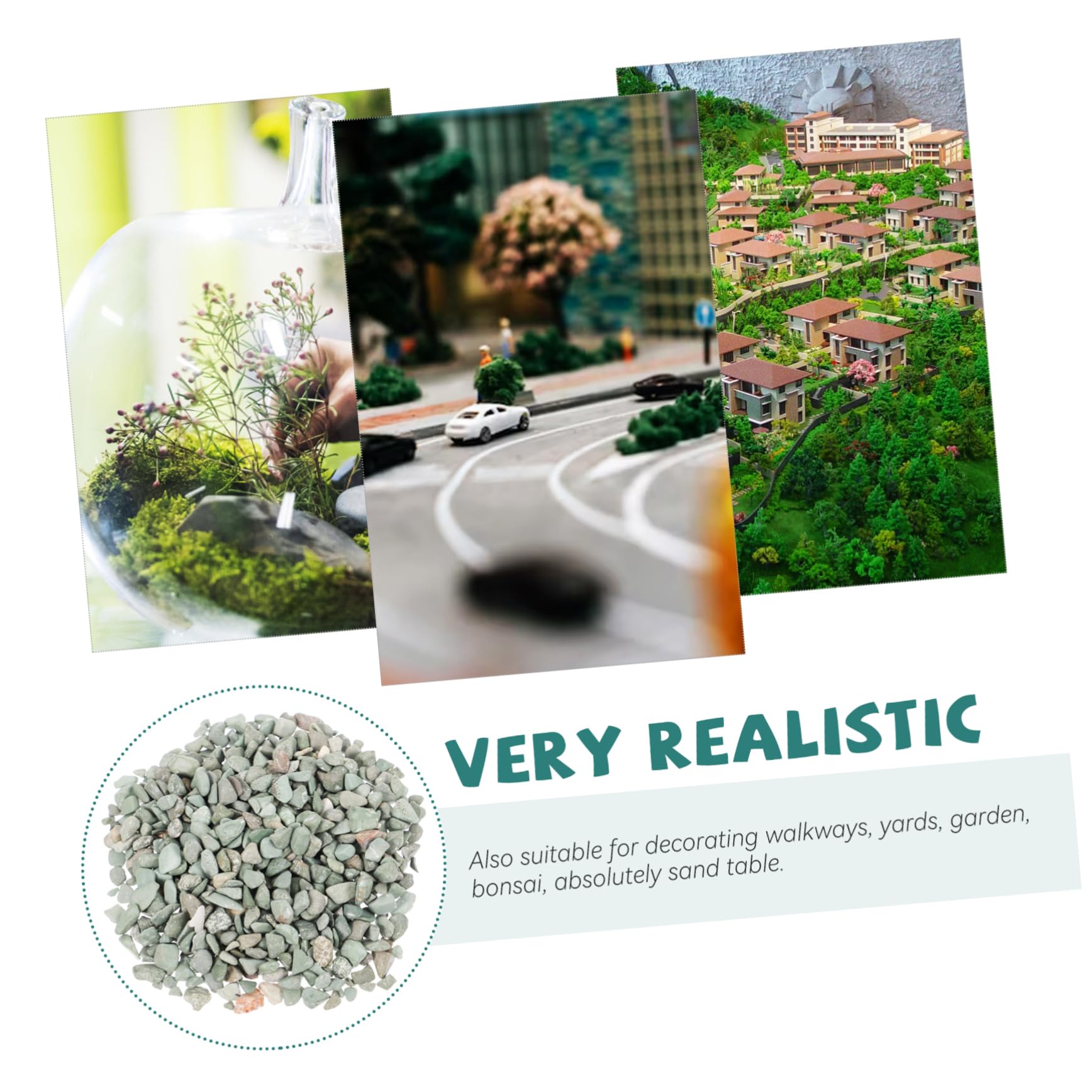ARTIBETTER 1 Bag Mini Garden Scenery Decorative Rocks Landscape Sand Table Rocks Natural Stone Decor for Diorama