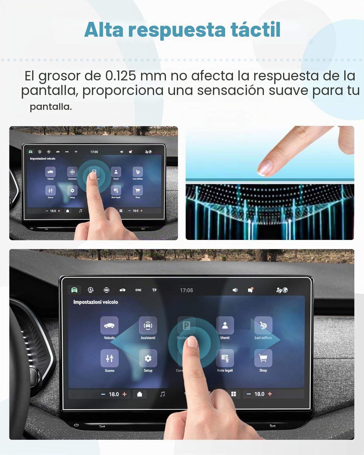 CDEFG Compatible con Skoda Octavia 4 RS Combi 2025 2026 Facelift Protector de Pantalla GPS Navegador GPS 4H PET Pantalla Táctil para Navegación 13 pulgadas Octavia IV 2025 Accesorios