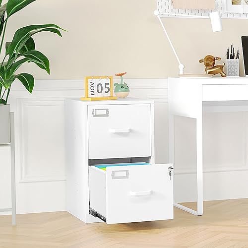 Miniatura 82 de Archivador de 4 cajones, archivadores para oficina en casa, gabinete de almacenamiento vertical de metal con cerradura, archivador de bloqueo