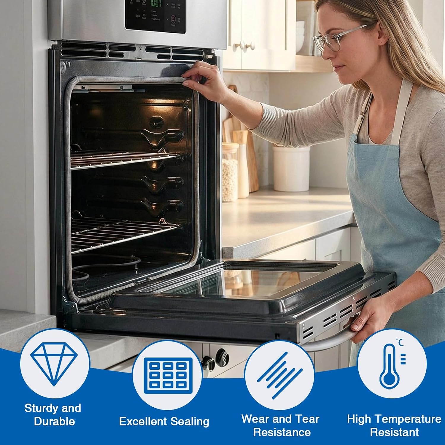 WB32K5039 Oven Door Seal Replacement Door Gasket Replacement Fits for GE for Kenmore Ovens
