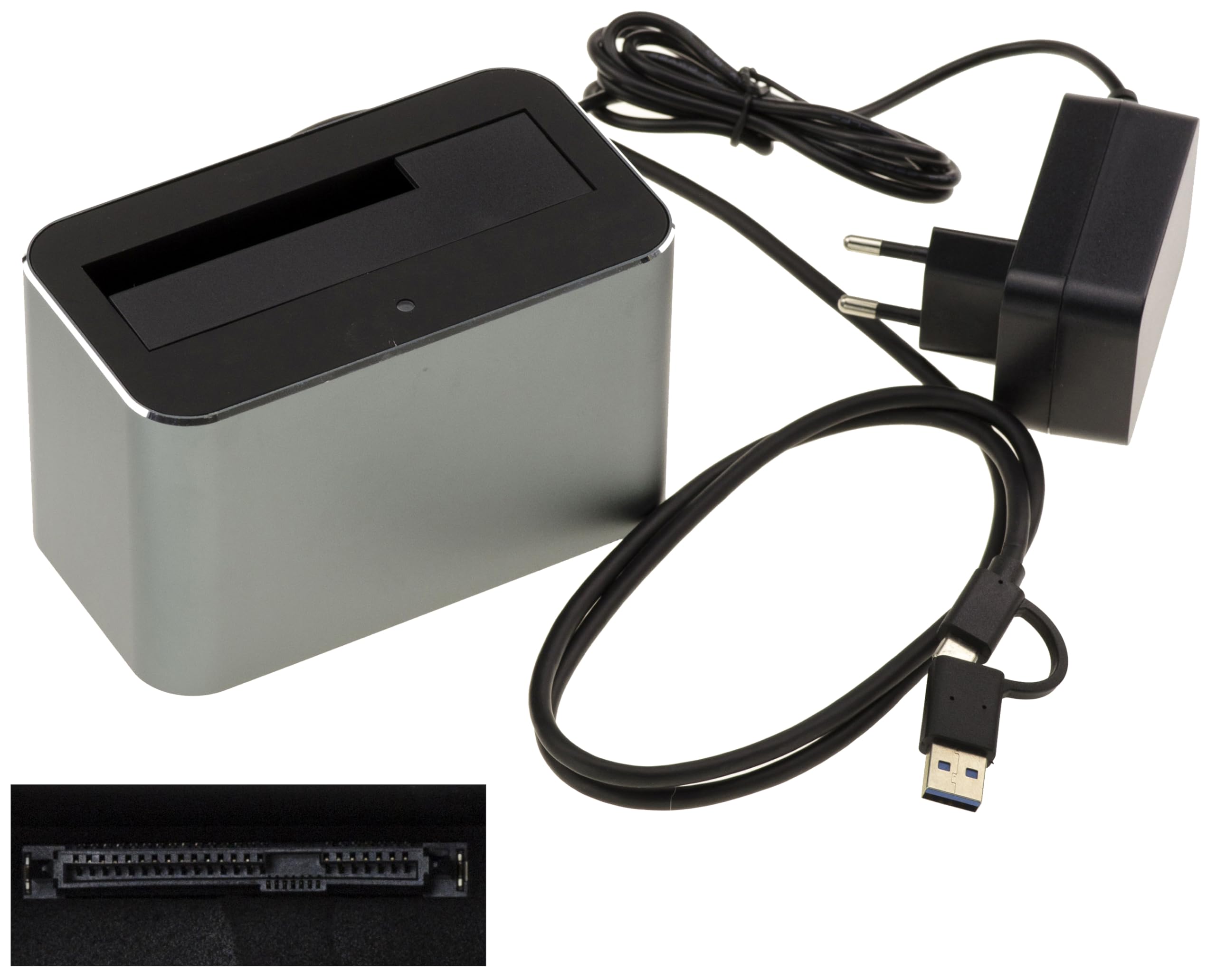 KALEA-INFORMATIQUE Estación de Acoplamiento USB 3.0 5G para Disco SAS 2.5 o 3.5 con Conector SFF-8482, Interfaz USB A o C, alimentación 12V 3A, Estructura de Aluminio