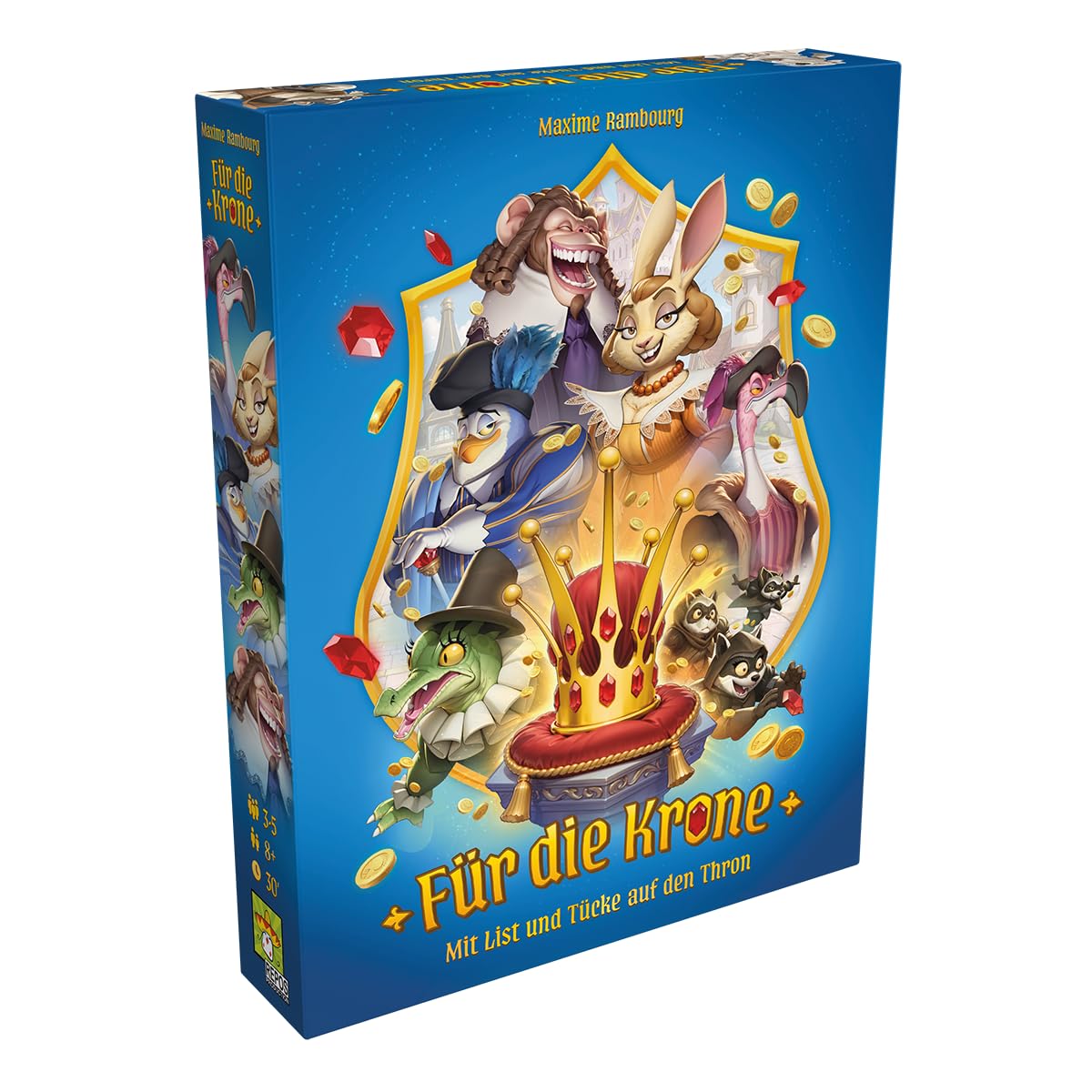 Repos Production, For the Crown, Family Game, Board Game, 3-5 Players, from 8+ Years, 30 Minutes, German