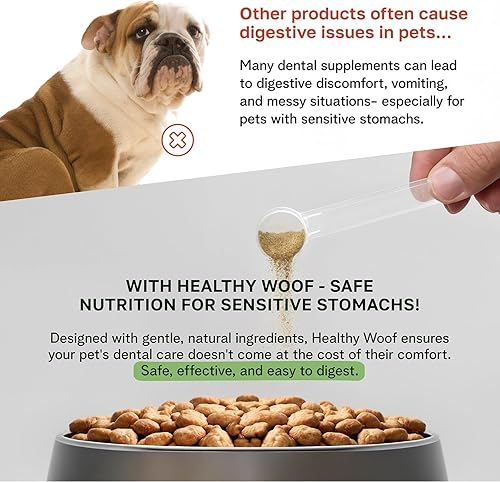Miniatura 4 de Polvo dental para perros  Caldo de huesos completo para el cuidado bucal, polvo de limpieza de dientes de perro, removedor de sarro, aliento fresco,