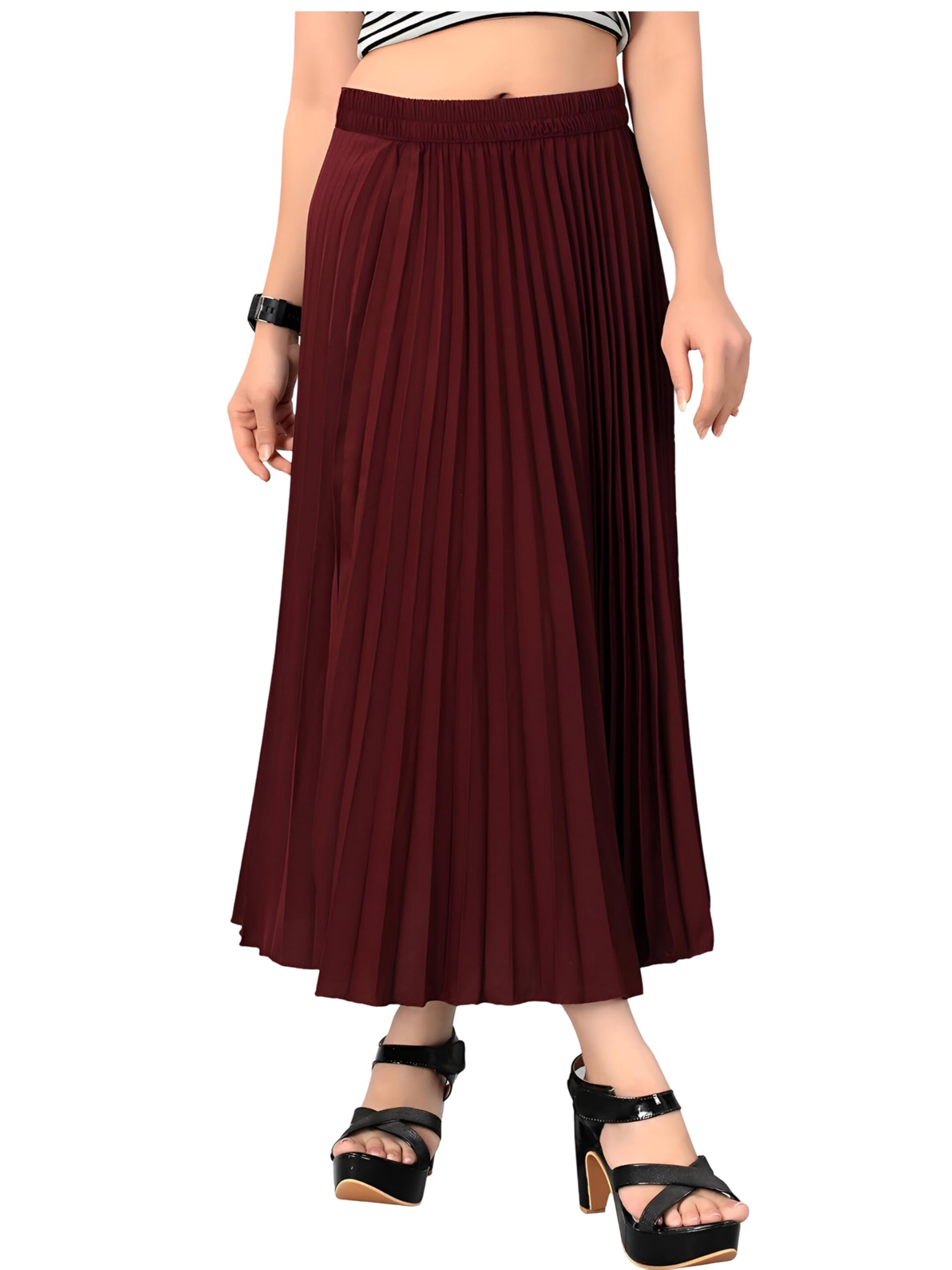 kzully | Chic Midi Skirts Elegant Ensembles for Women & Girls Maroon-picture-39