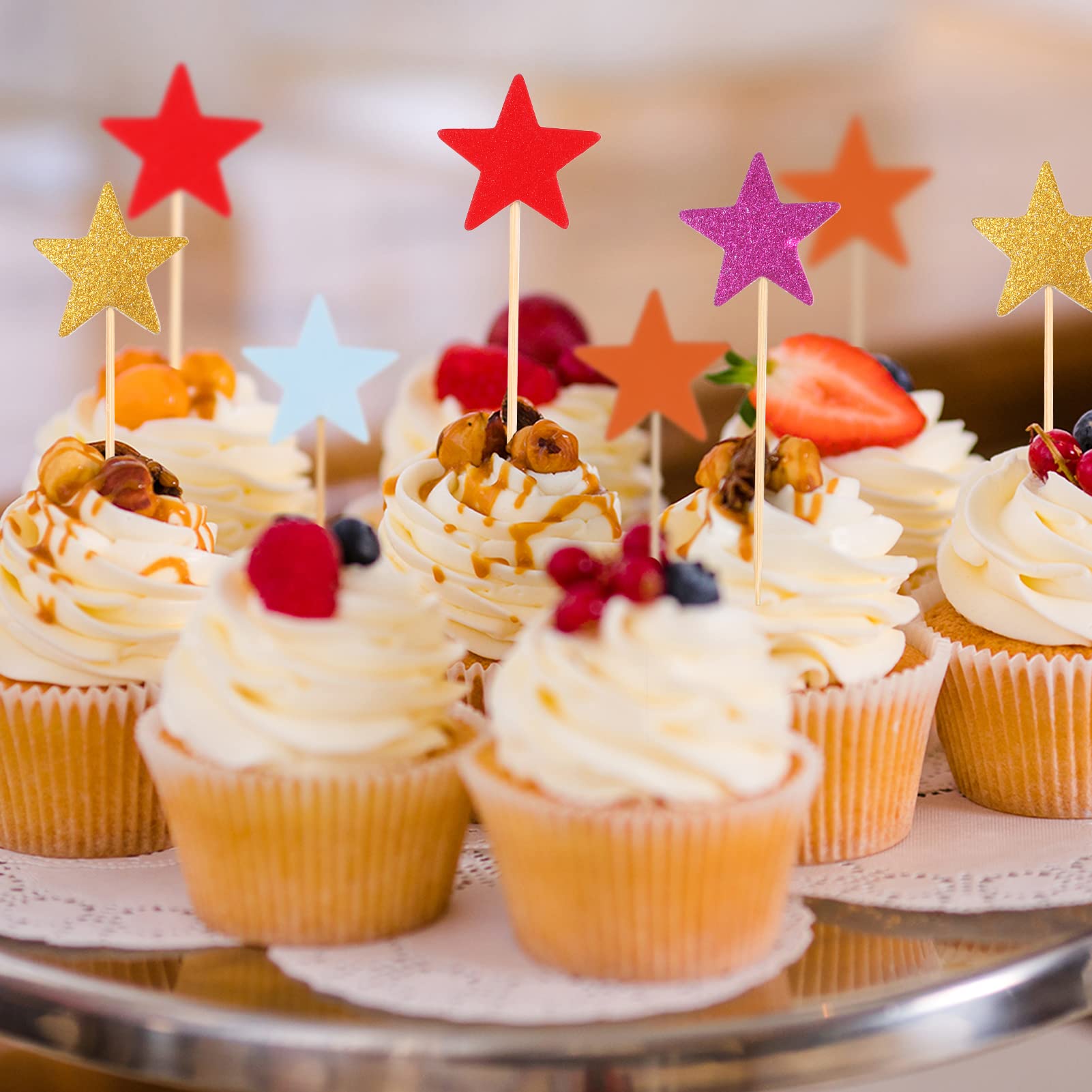 3-teiliges Happy Birthday Kuchenaufsatz-Set – Bunte Banner Mit Bambusstäben – Kuchendekoration