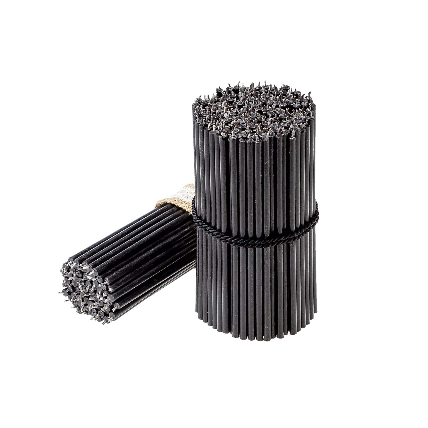 Danilovo Beeswax Taper Candles (Black) - Ritual Candles, Orthodox Church Candle Tapers for Prayer, Decor, Christmas - Tall, Bendable, N120, Height 16 cm, Ø 5,4 mm (50 pcs - 167 g)
