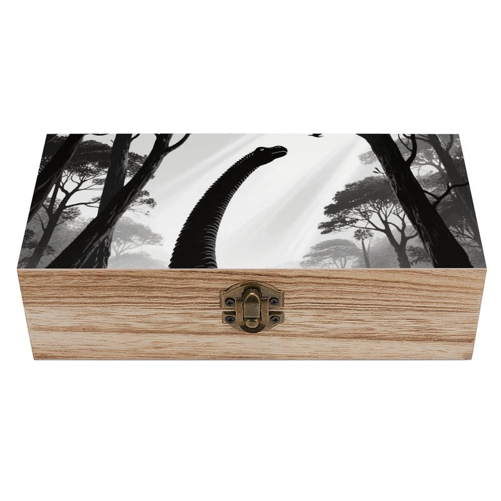 asbwuo Dinosaur Wooden Keepsake Box Storage Boxes with Hinged Lid
