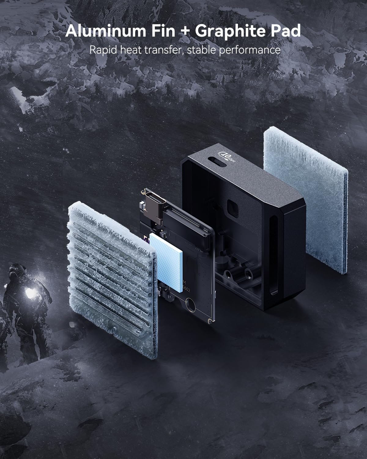 DOCKCASE & CHIZHA Pocket M.2 2230 NVMe SSD Enclosure, Support 3s PLP Prevents Write Data Loss, 10Gbps USB C 3.2 Gen2, fits NVMe PCIe, Exclusive to Size 2230, Support M-Key B+M Key UASP - Image 6