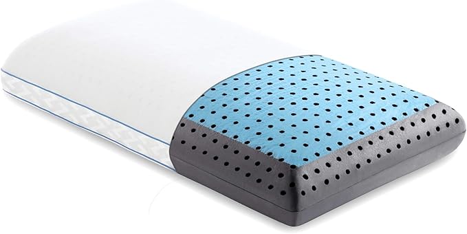 MALOUF Z CARBONCOOL LT Plus OMNIPHASE Phase Change Material Memory Foam Pillow - Continual Temperature Regulation with Cool Surface - Mid-Loft - Queen