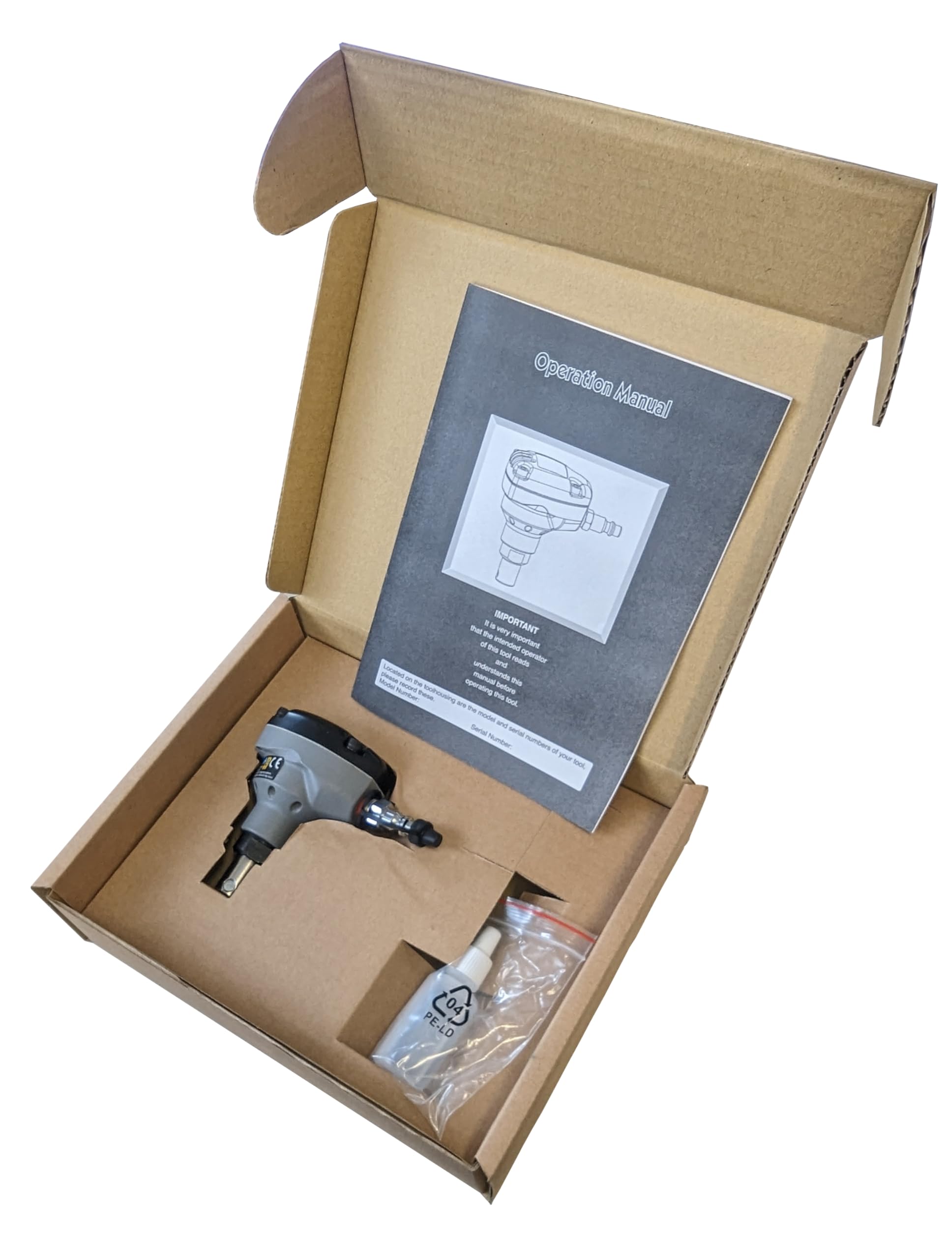 Clavadora neumática de palma TITIBI PN-1, mango ergonómico, nariz magnética, para clavos de 50-90 mm, Ø2-4,1 mm. (compresor de aire o un circuito de aire comprimido necesario)