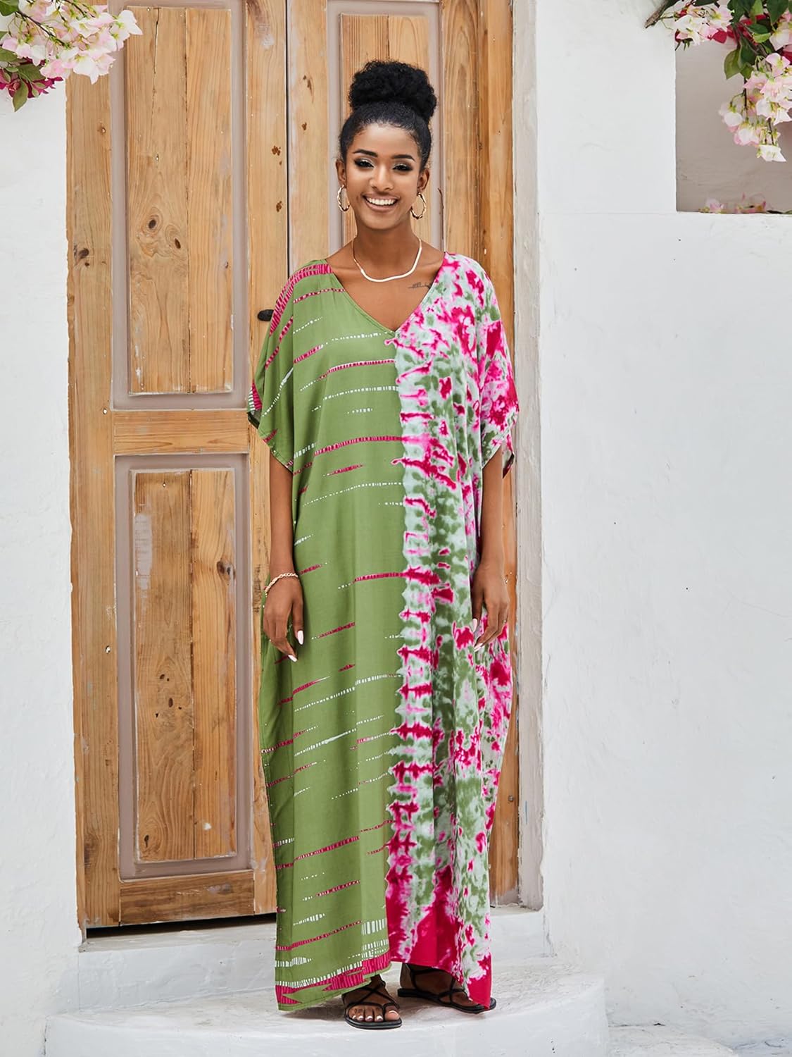 Kaftan for Women Plus Size Bathing Suit Cover up Batwing Dress Loose fit Moroccan Caftan mumu Dresses for Women - Image 8