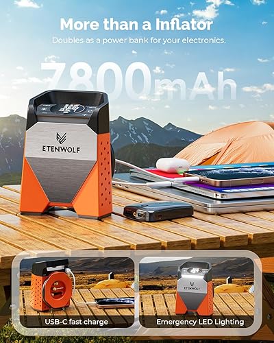 Miniatura 5 de ZEPHYR S3 - Inflador de neumáticos, compresor de aire portátil con batería de 7800 mAh y ciclo de trabajo 100%, bomba de aire para automóviles, SUV,