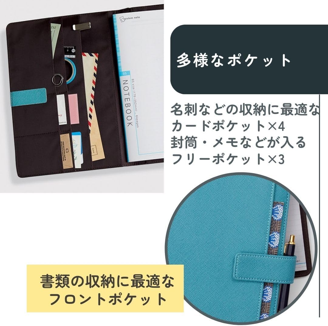 Raymay Fujii CN255K Cover Notebook, Multi Belt, B5, Navy