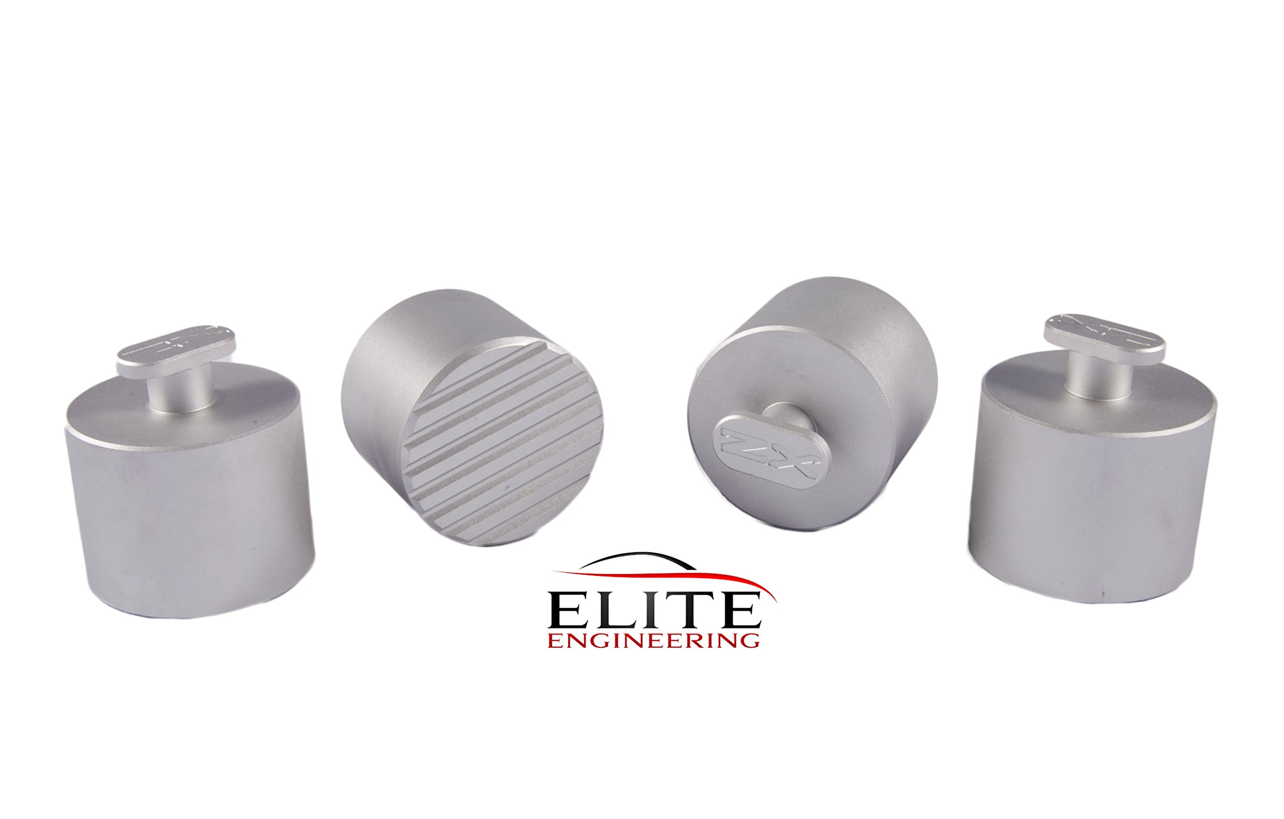 Elite Engineering's Double Tall Jacking Pads - Anti-Slip Lift Pads Compatible with Chevrolet Corvette C6/ZO6 / C7 / C7 Z06 - ZX - Silver Jack Point Pad - Pack of 4