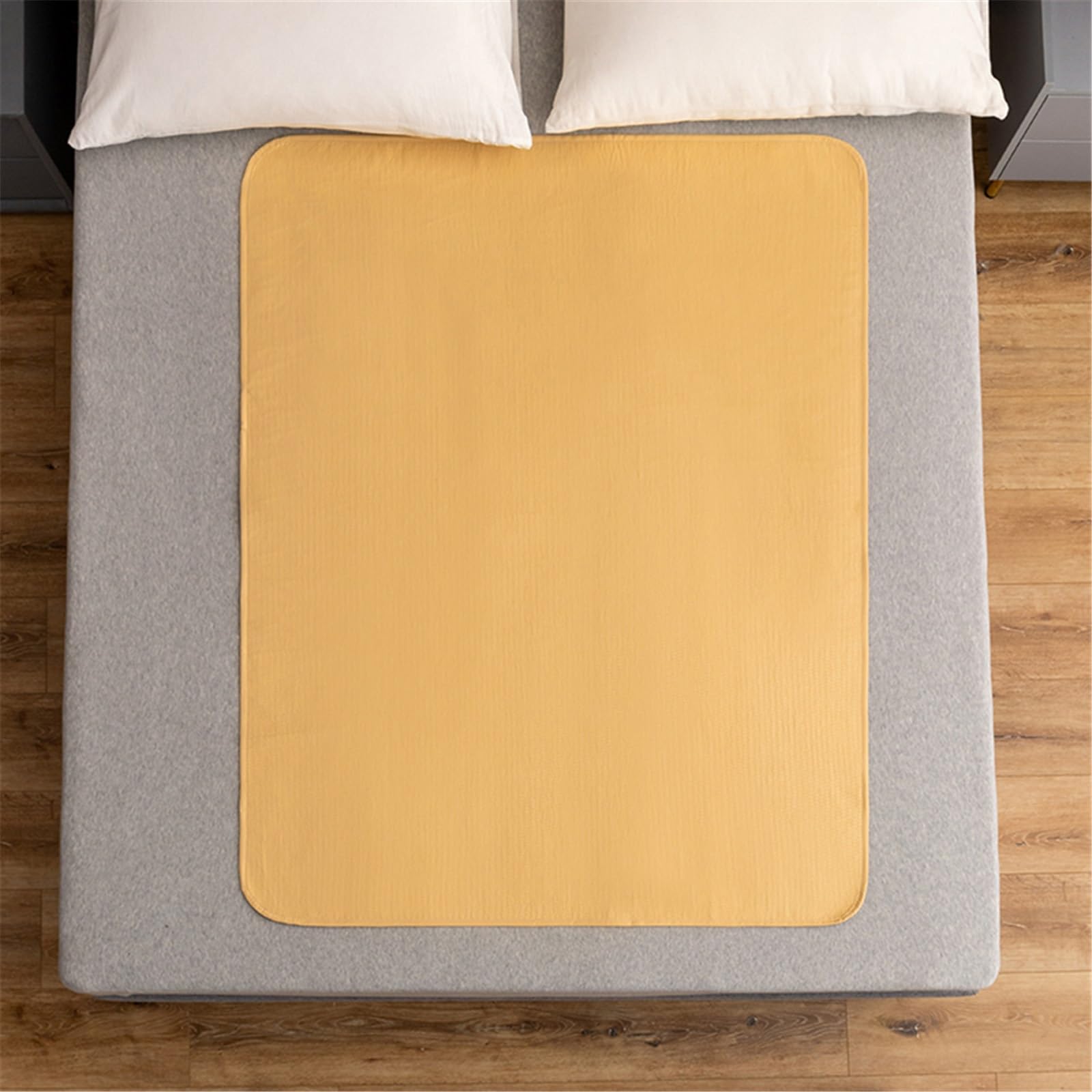 Solide Farbe Wasserdicht Inkontinenzunterlage Waschbar Betteinlagen Für Erwachsene Inkontinenz Bettunterlage Für Camping Tragbar Pinkelpads Schutz(Gelb,180x200cm)