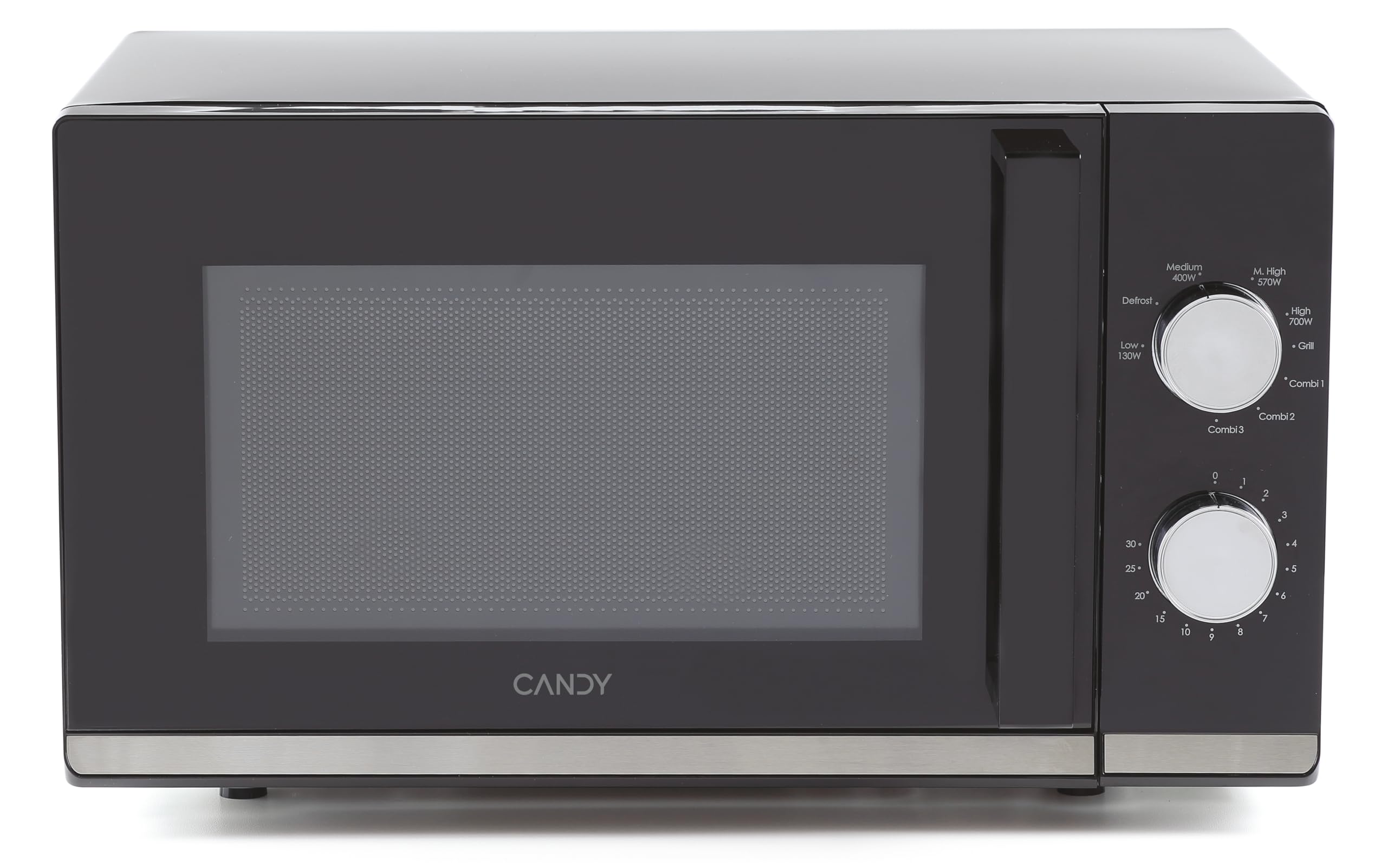 Candy Moderna Forno a Microonde con Grill, 20 Litri, 700W, 6 Livelli di Potenza, Funzione Defrost, Timer e Segnale di Fine Cottura, App hOn, Libera Installazione, 45,2 x 36 x 26,2 cm, Nero - CMG20TNMB