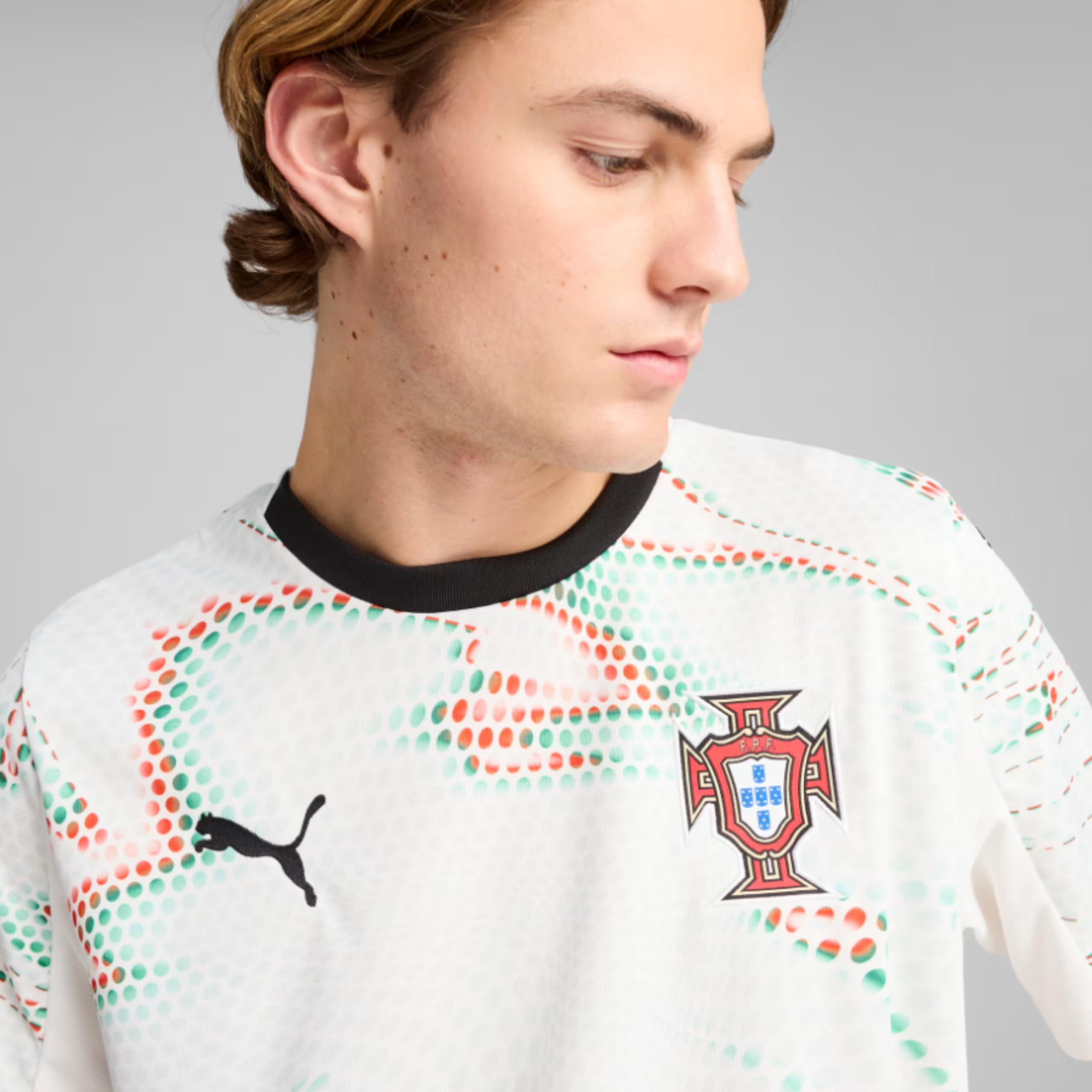 PUMA Original FPF Portugal Trikot Herren [Away 2025] Offizielles FPF Portugal Trikot [Spieler oder Personalisiert] Fussball Sportbekleidung Sport Tshirts Herren Fußball Shirt Männer