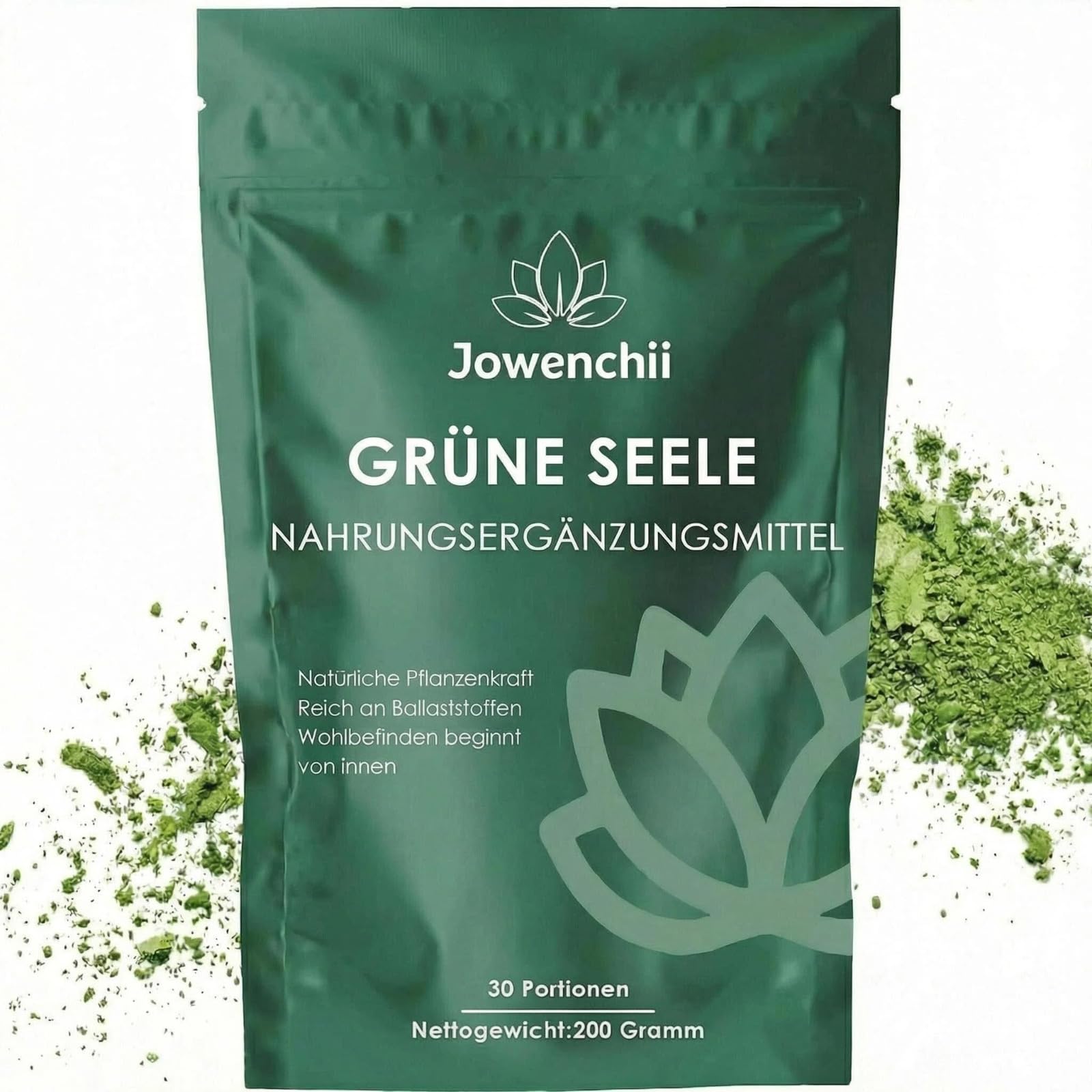 Grüne Entgiftungspulver, 200g Superfood Helfer Pulver, Greens Pulver Helfer, Pflanzenpulver mit Matcha, Gerstengras, Heidelbeeren, Rich in Macronutrients, Micronutrients & Fiber
