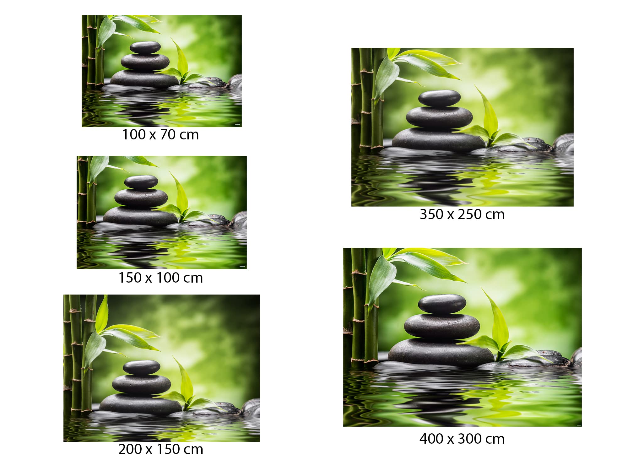 Fotomural Vinilo Pared Zen Piedras Bambú 150x100cm | Fotomural para paredes | Vinilo Decorativo | Varias Medidas | Decoración comedores, salones, habitaciones...