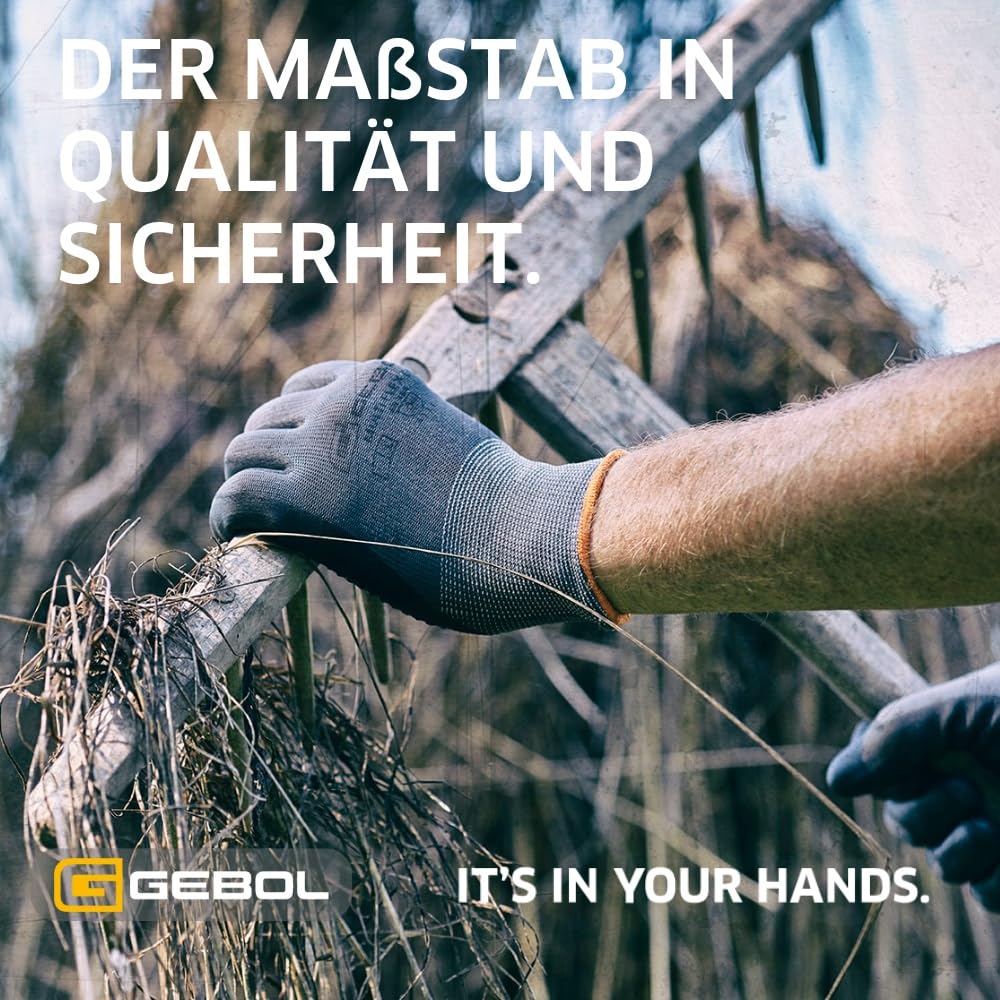 Gebol Multi Flex Eco, 6 Paar Arbeitshandschuhe für Herren mit Noppen aus Nitril-Mikroschaum, Atmungsaktive Handschuhe für Montage & Werkstatt, Antirutsch-Griff, L (Gr. 9)