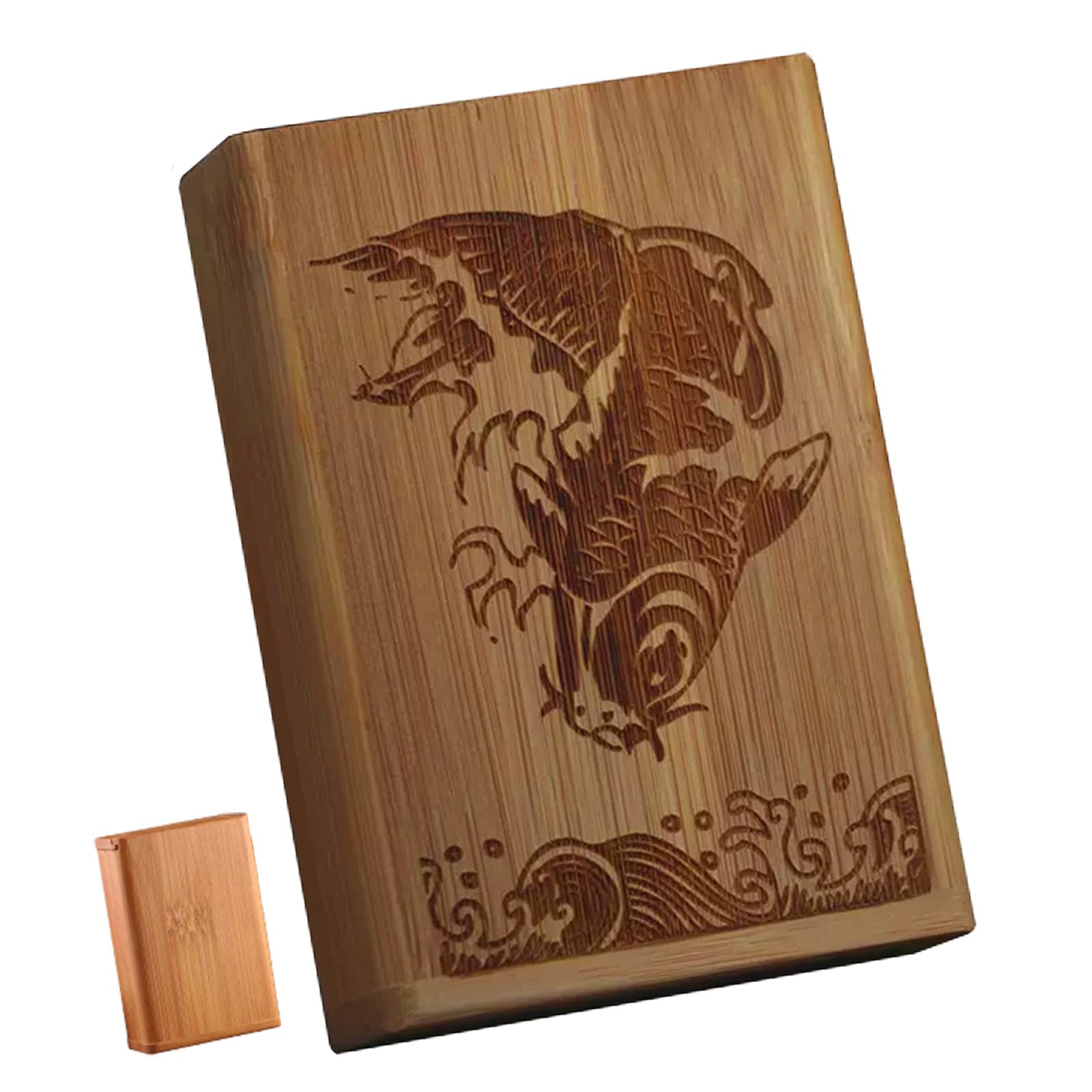 Lorxilar Cigarette Case with Magnetic Cover for 20 Cigarettes Wooden Cigarette Box Pocket Carrying,One Size,R