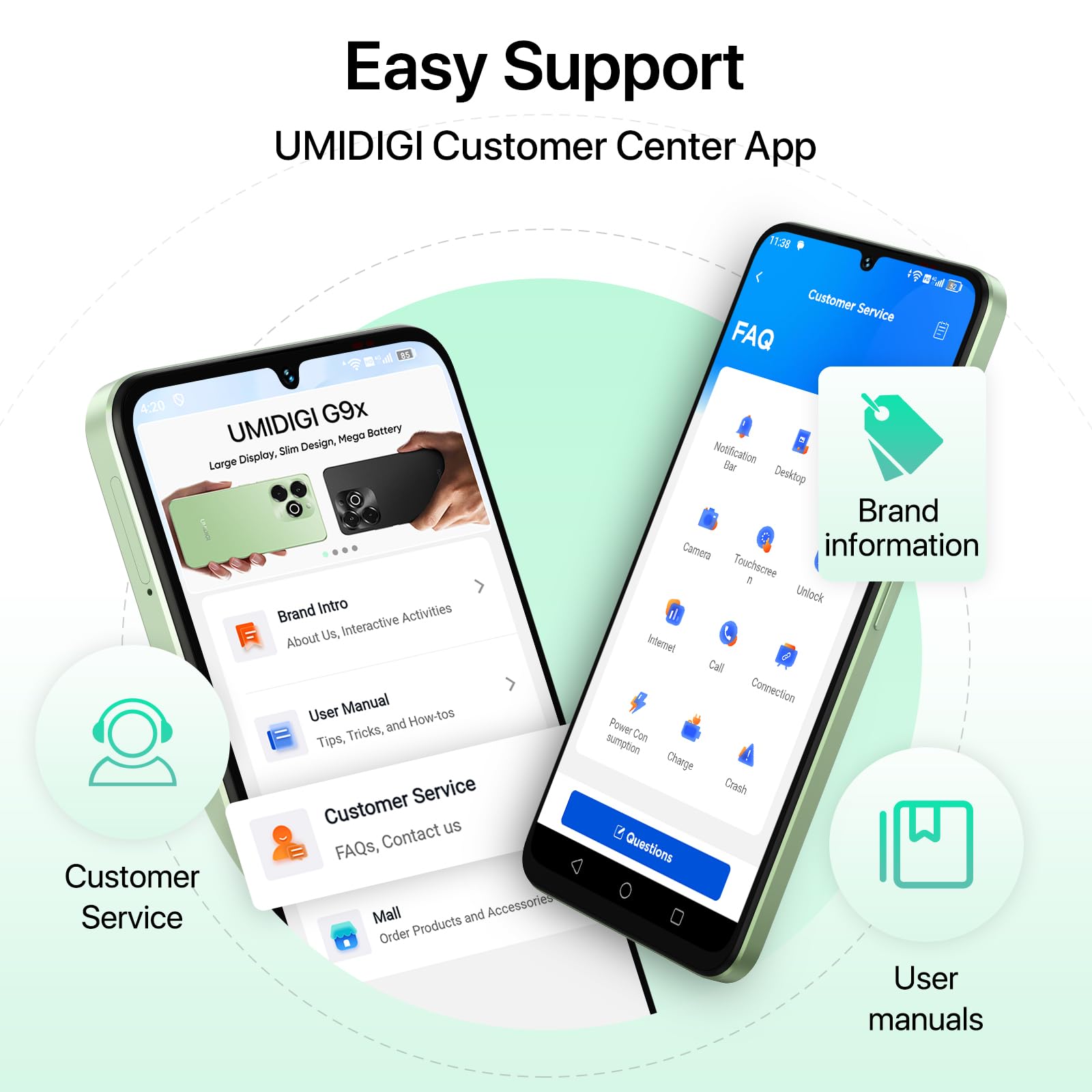 UMIDIGI G9X Cellulari Android 14, 6.75" HD+90Hz Telefono Sbloccato, 8GB+64GB/2TB TF, Fotocamera AI da 13MP, 5000mAh, Telefono Dual Sim-Free, Smartphone 4G/Face ID/Impronta Digitale/GPS/OTG