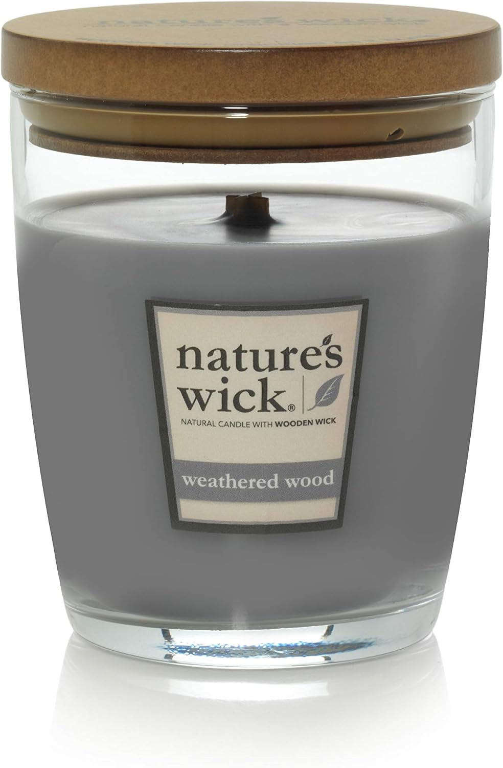 Nature's Wick Weathered Woods Scented Candle|10 oz. Jarred Candle|Natural Wood Wick Candle with up to 65 Hour Burn Time
