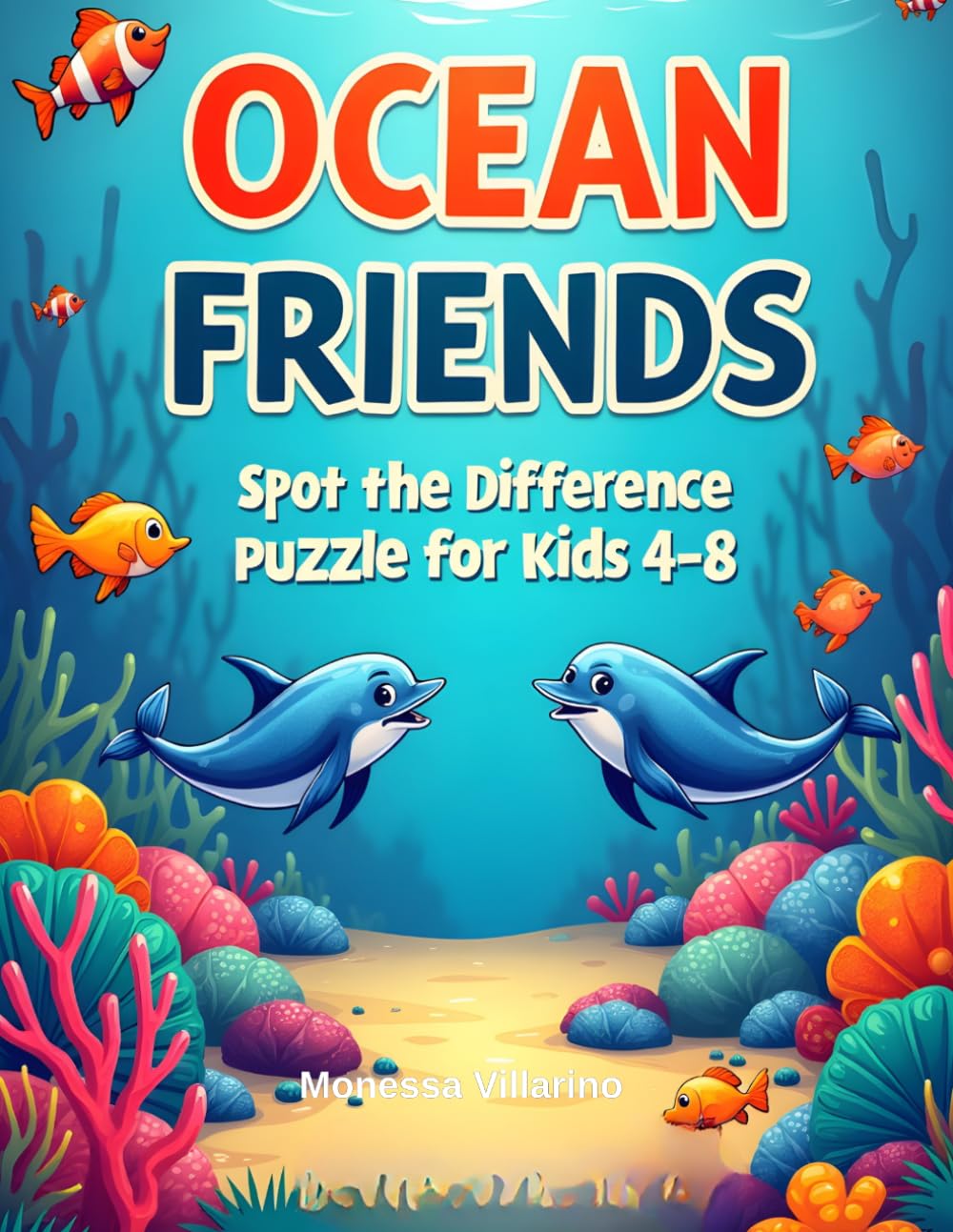 Ocean Friends Spot the Difference Puzzle for Kids 4-8