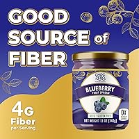 Vista 5 de ChocZero Keto Blueberry Fruit Spread, sin azúcar añadida, bajo en carbohidratos, mermelada 100% natural, endulzada con fruta de monje