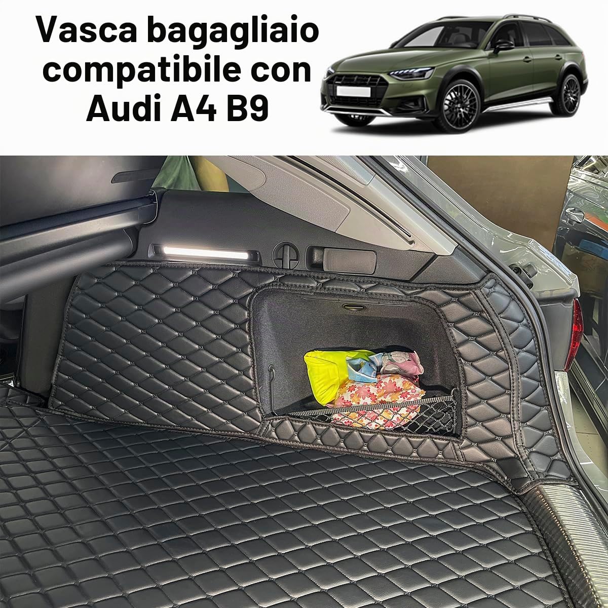 Vasca Baule per Audi A4 (B9) Avant / A4 Allroad 2015-2025 Protezione Bagagliaio su Misura
