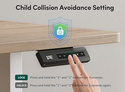 Miniatura 39 de FEZIBO Escritorio eléctrico de pie ajustable de altura de 40 x 24 pulgadas con doble cajón, escritorio para computadora, mesa de pie para oficina en