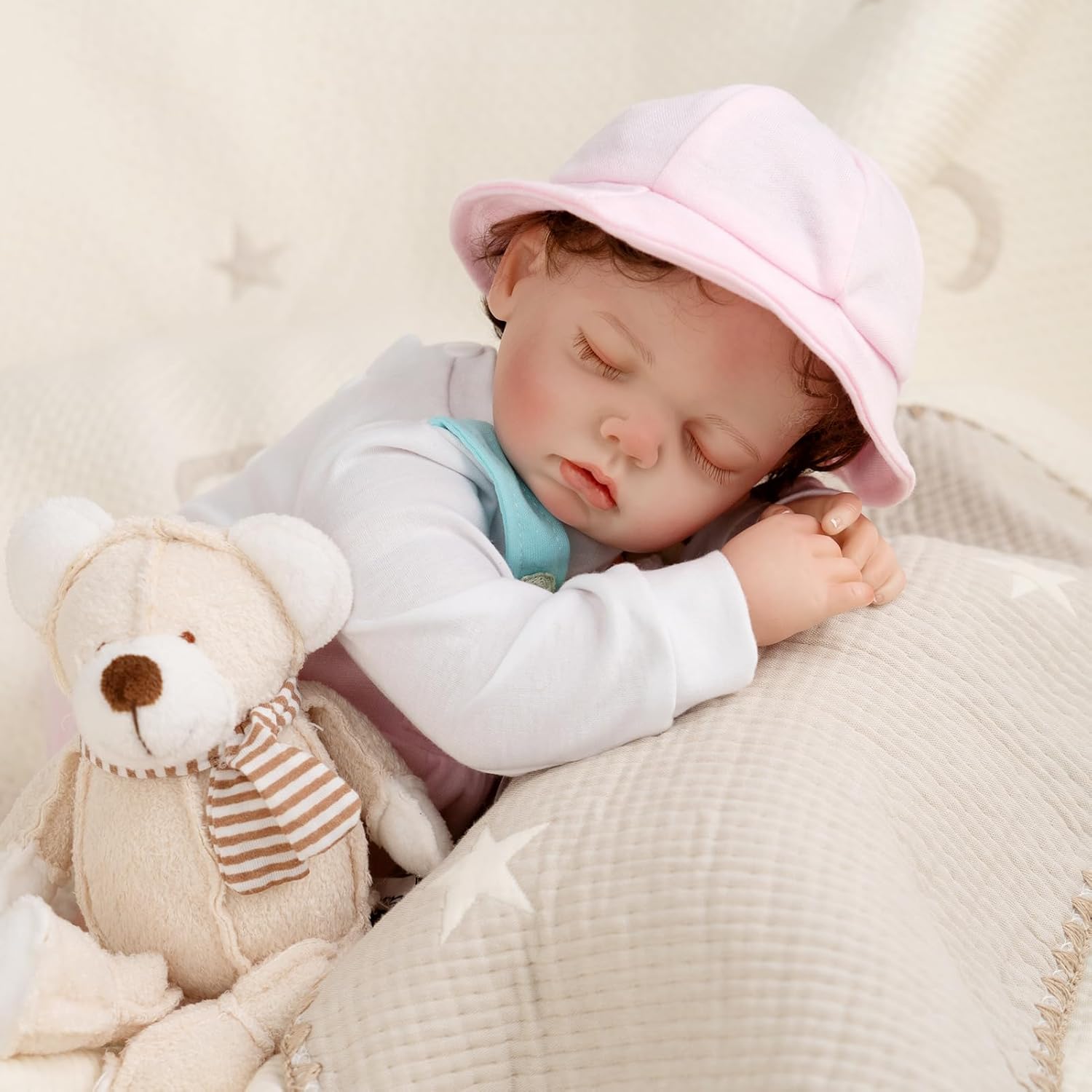 Jirachi Reborn Baby Dolls, 18 Inch Realistic Sleeping Newborn Baby Dolls Girl, Lifelike Cute Soft Real Life Body with Toy Accessories for 3+ Years Old Kids Gifts
