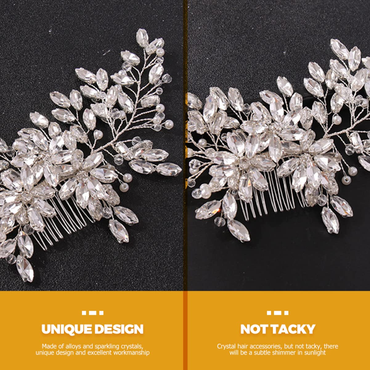 Fermaglio per capelli, forcine per capelli, pettini per capelli, accessori per capelli, set di 4 fermagli per capelli da sposa con strass per matrimonio, pettine laterale per capelli delicati