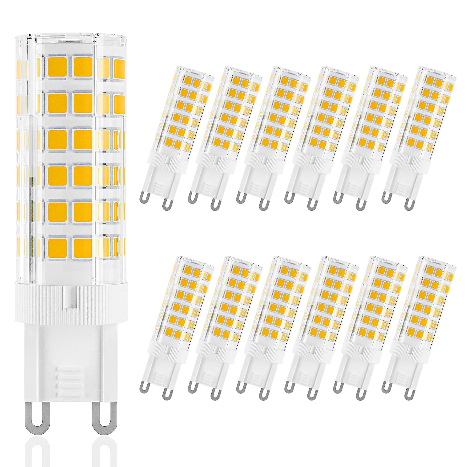 Warm white,10pcs,Lampadine LED G9 Luce Calda 3000K, G9 LED 9W Equivalente G9 90W Lampada Alogena, Angolo a fascio 360 °Non Dimmerabile, 900LM, AC220-240V, Risparmio energetico, Confezione da 10