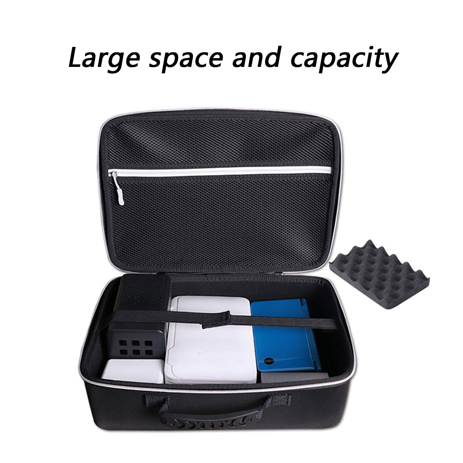Custodia rigida per hard disk portatile da 3,5 pollici, custodia da viaggio con tracolla, leggera per il trasporto della stampante