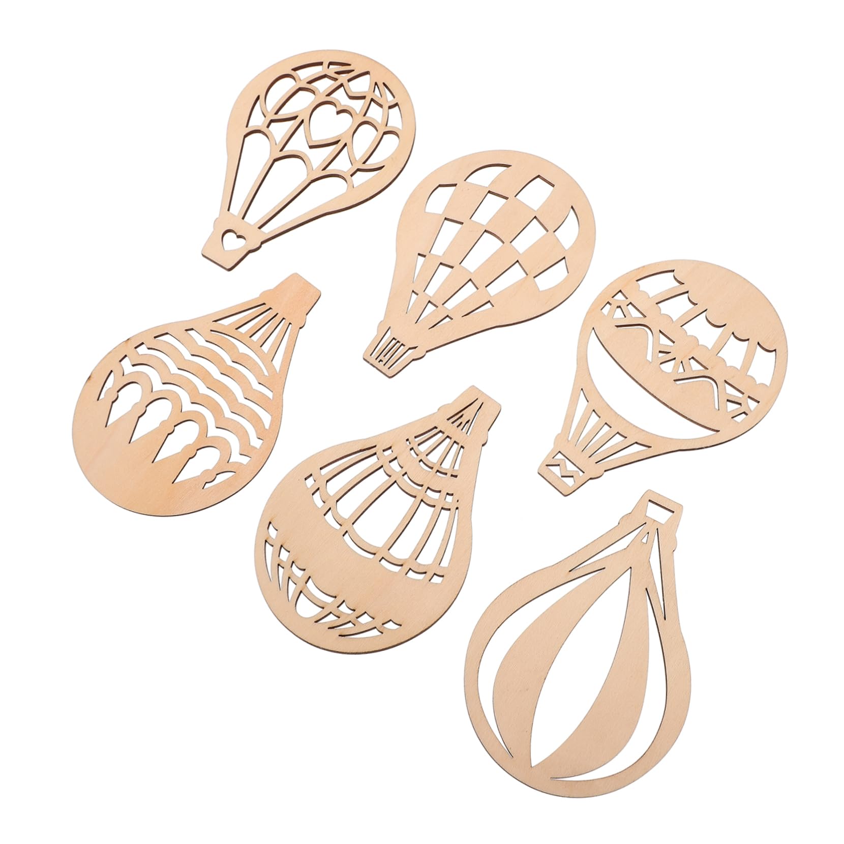 CIMAXIC Hot Air Balloon Design Wood Slices 6 Styles for DIY Handmade Projects Colorful Graffiti Decor